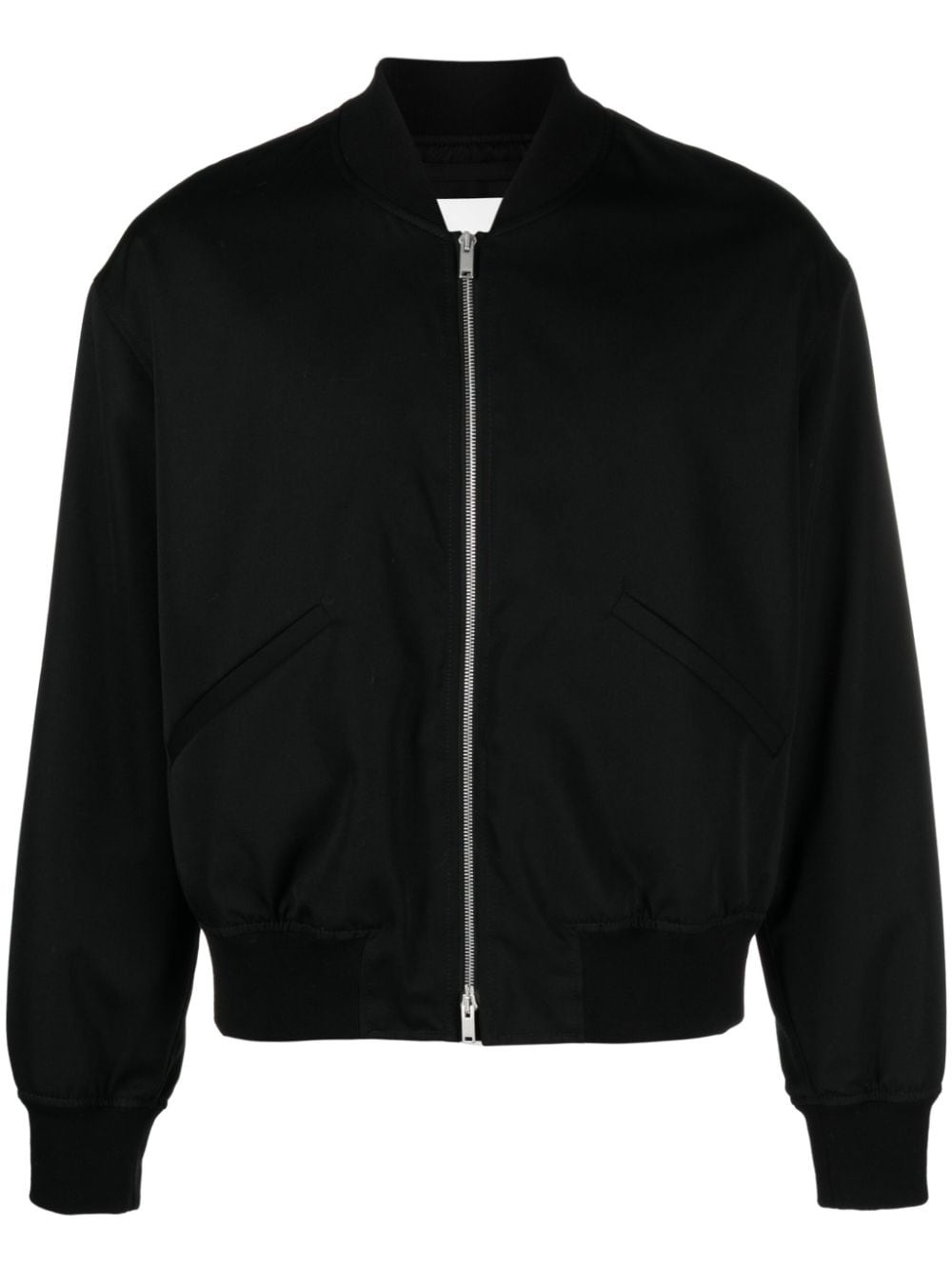 zip-up wool bomber jacket - 1