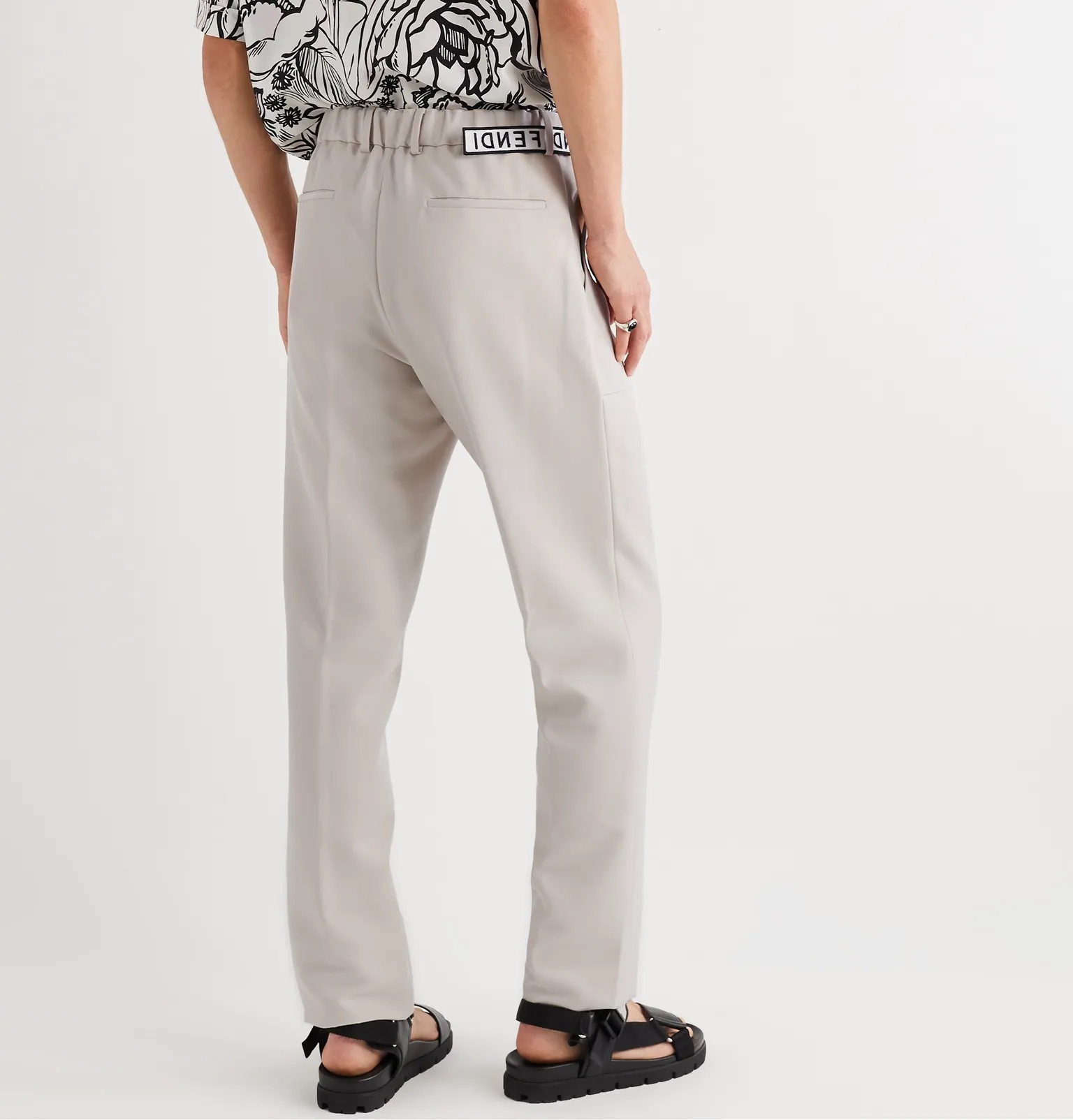 Webbing-Trimmed Wool-Blend Twill Trousers - 4