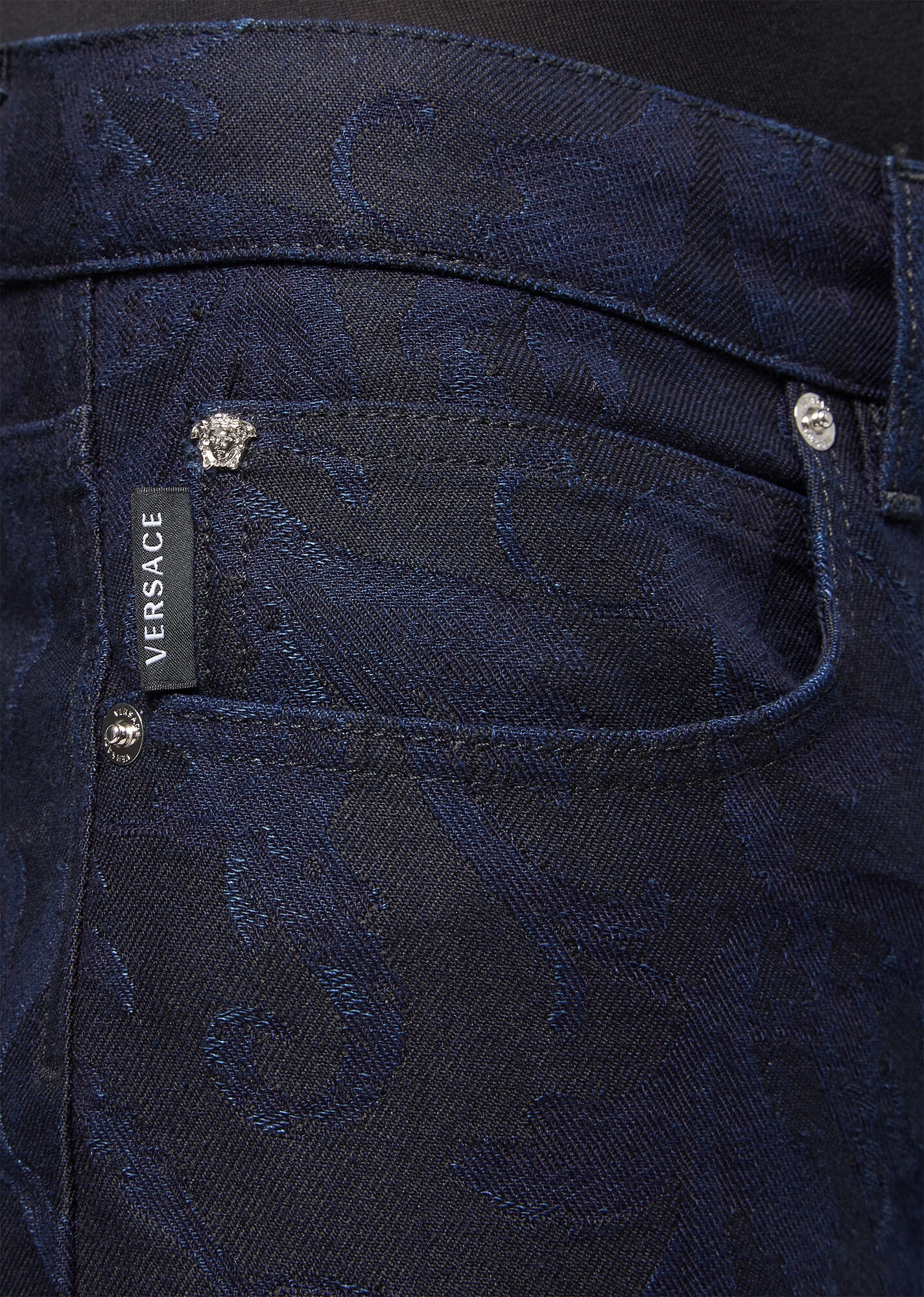 Barocco Pattern Jacquard Jeans - 5