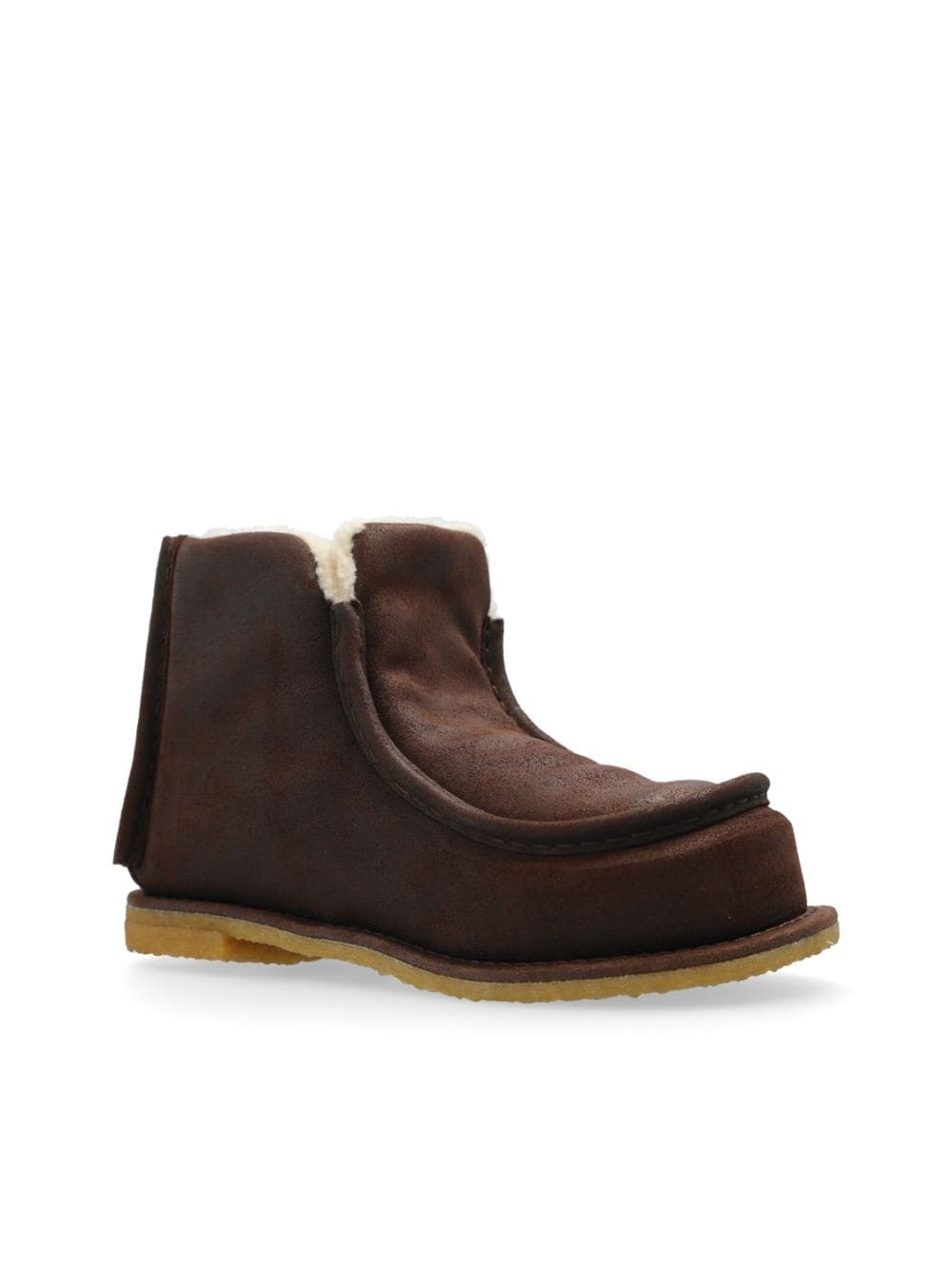 shearling-lined suede boots - 4
