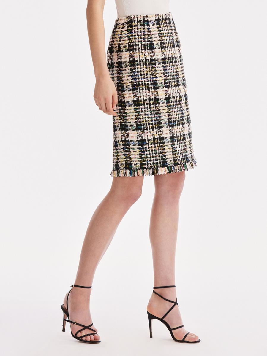 MULTICOLOR TWEED PENCIL SKIRT - 3