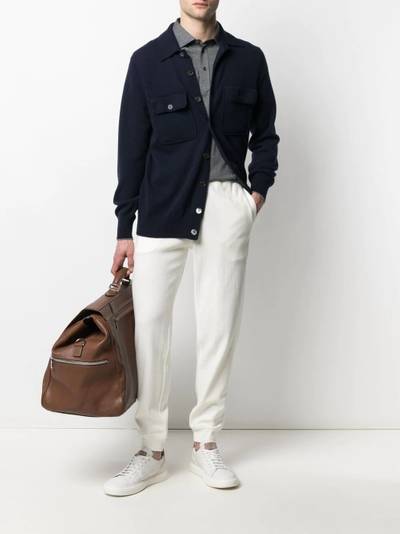 Brunello Cucinelli contrast-trimmed polo shirt outlook