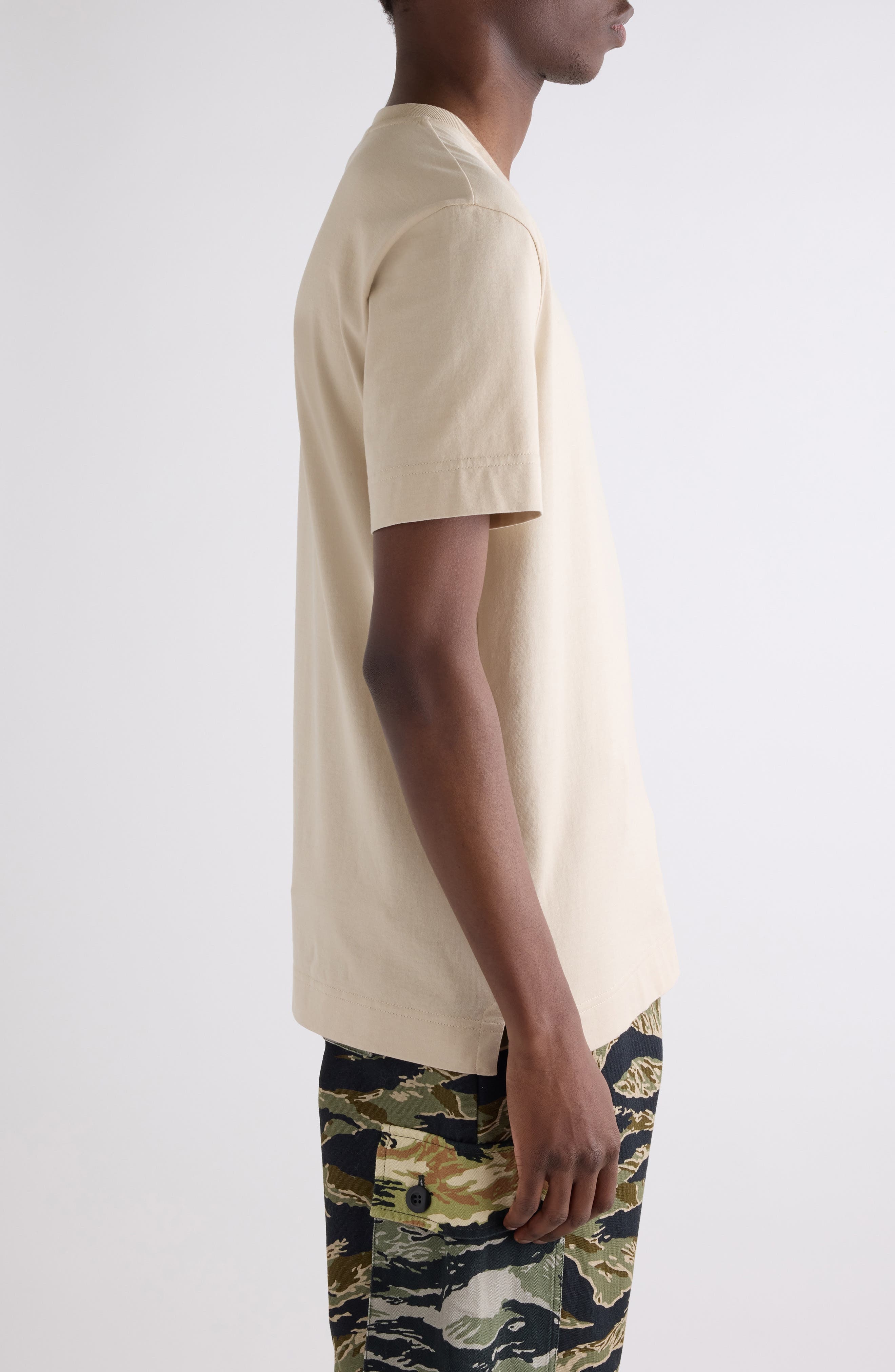 Givenchy Slim Fit 4G Embroidered Cotton T-Shirt in Light Beige at Nordstrom - 4