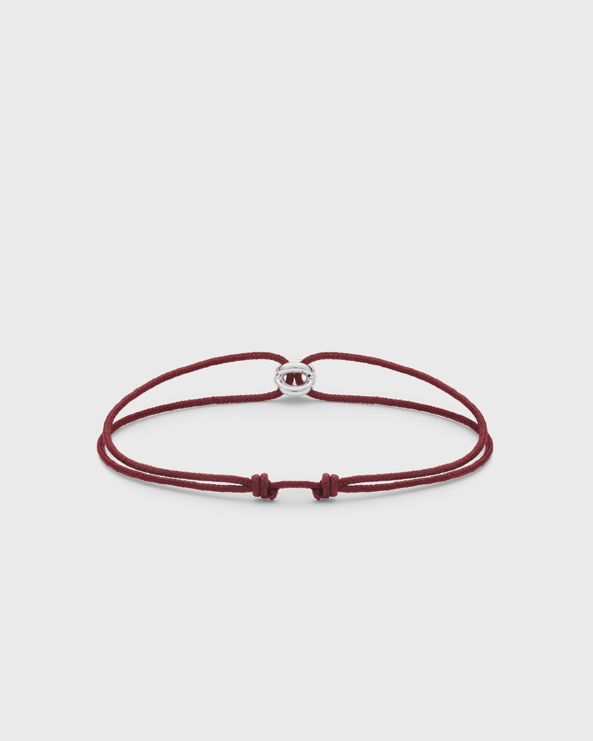 1g polished sterling silver burgundy entrelacs cord bracelet - 3