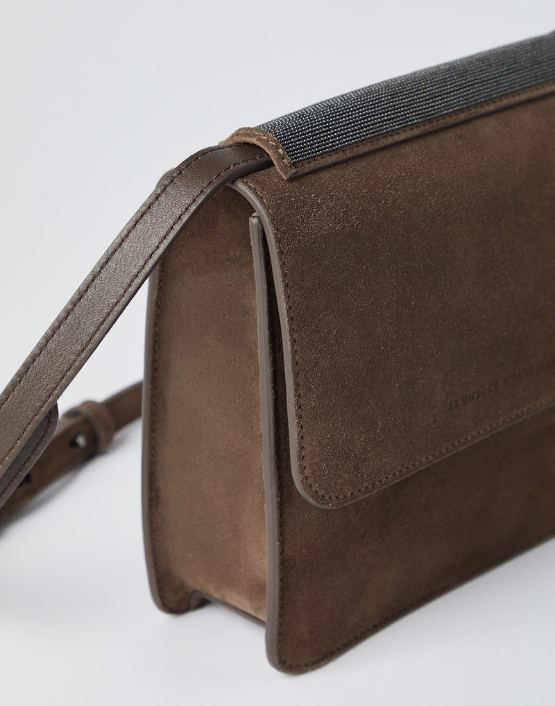 Suede bag with precious insert 3