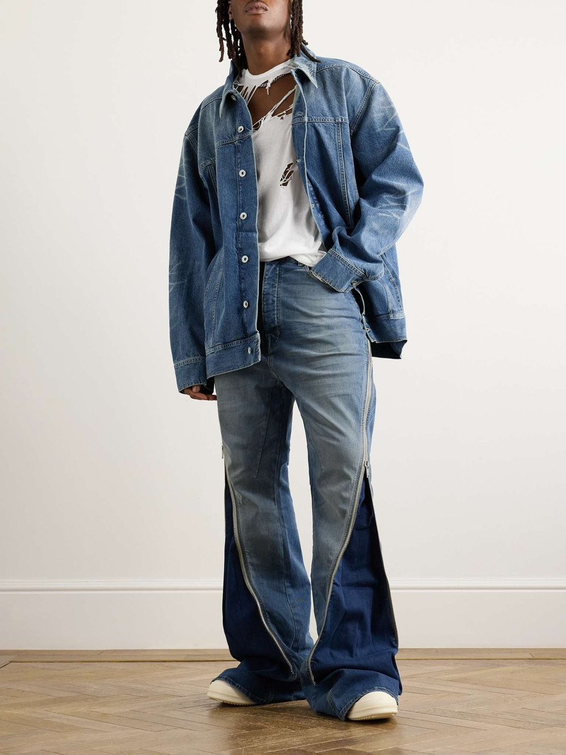 Rick Owens DRKSHDW Bolan Banana Wide-Leg Zip-Detailed Waxed Jeans outlook