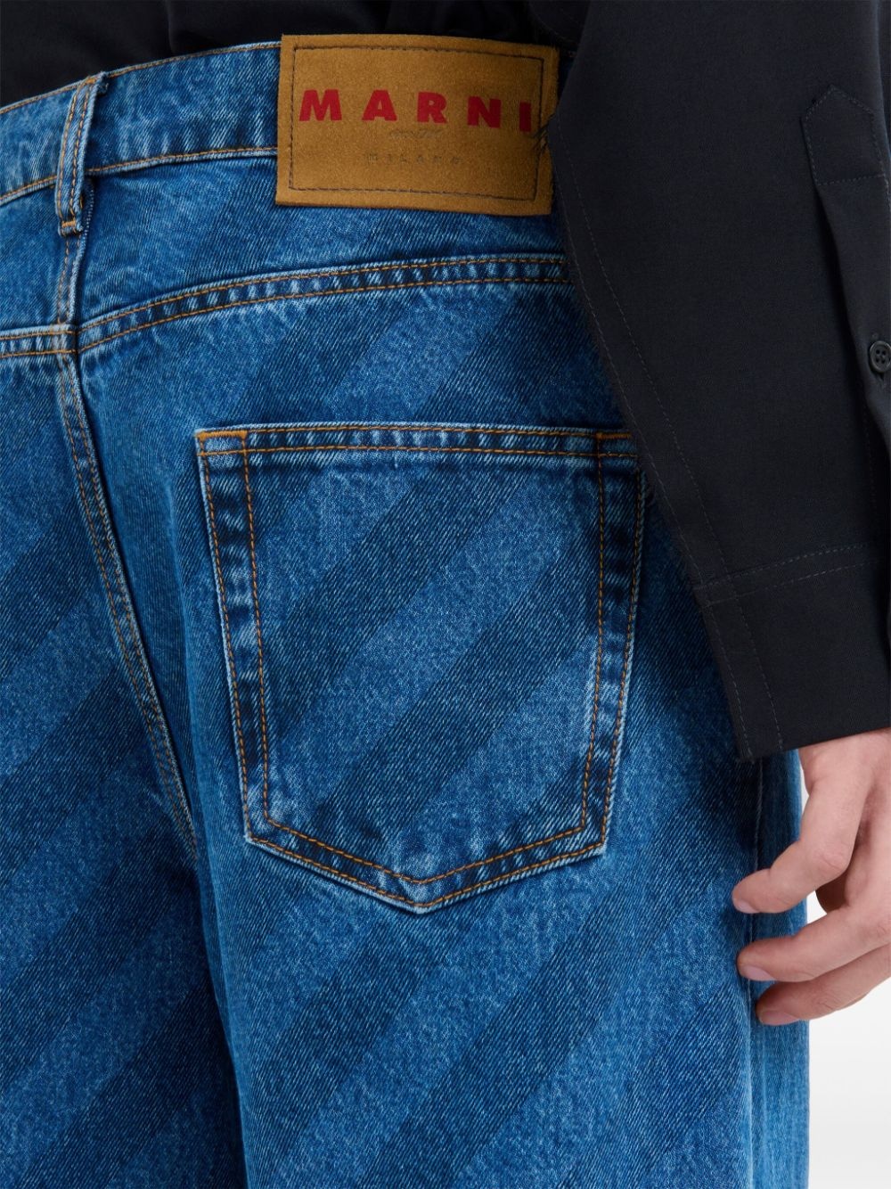 diagonal-stripes jeans - 5