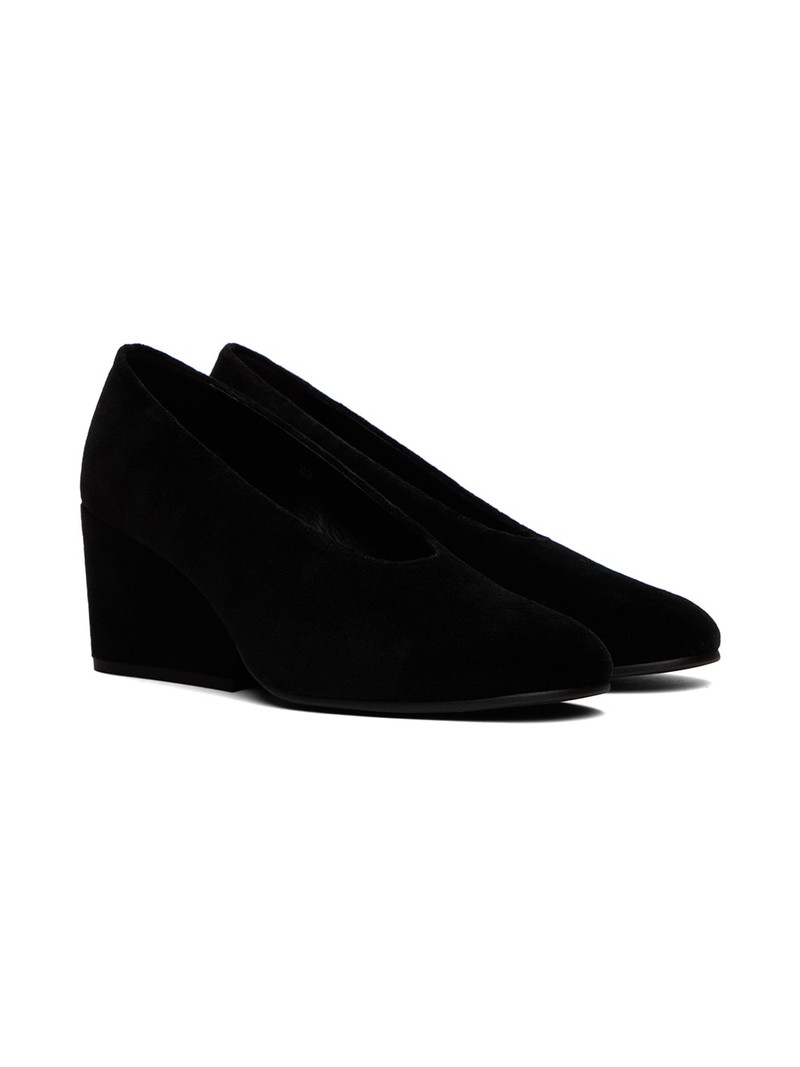 Black Velvet Wedge Heels 4
