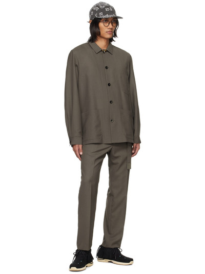 sacai Taupe Belted Trousers outlook