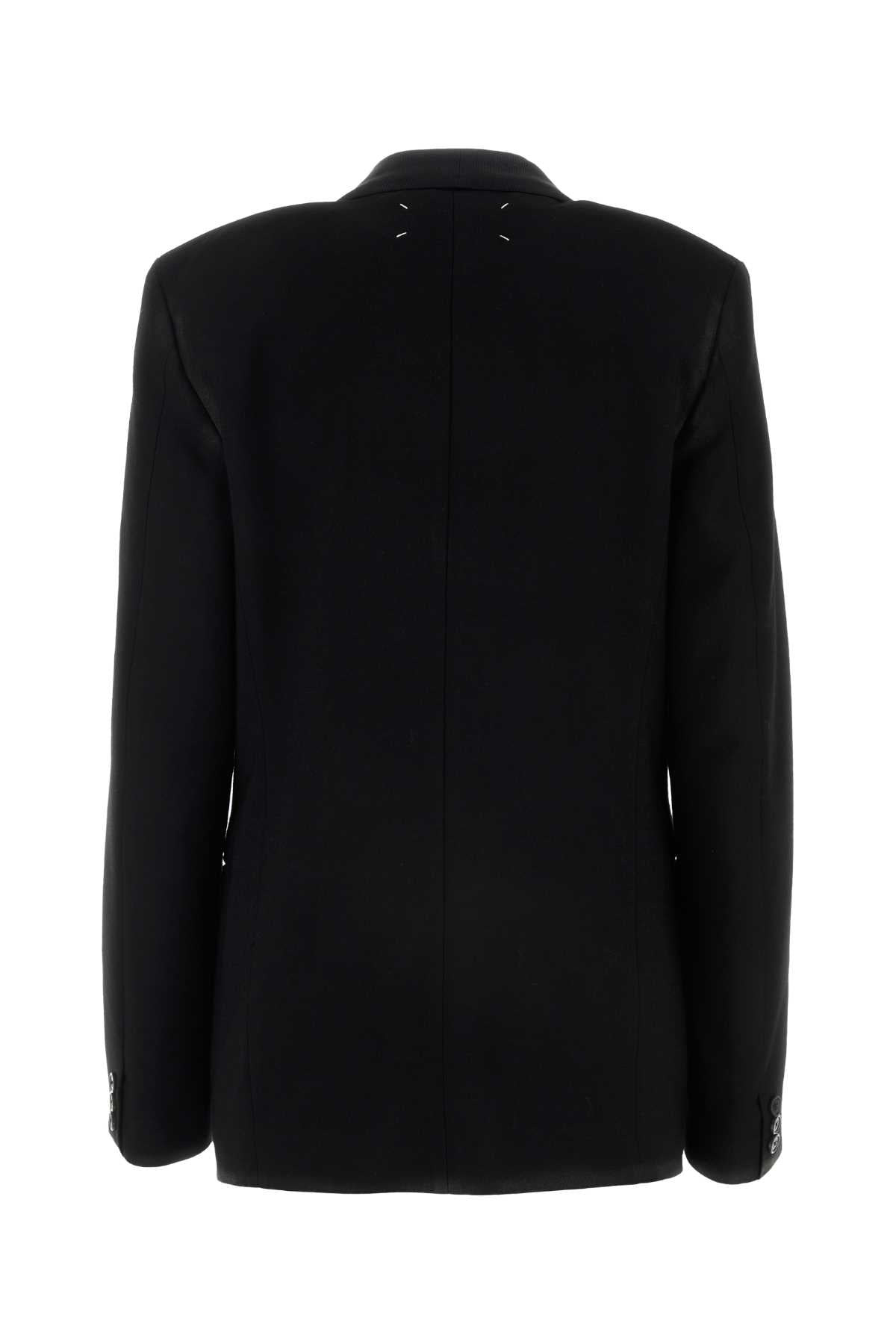 Maison Margiela Women Black Gabardine Blazer - 2