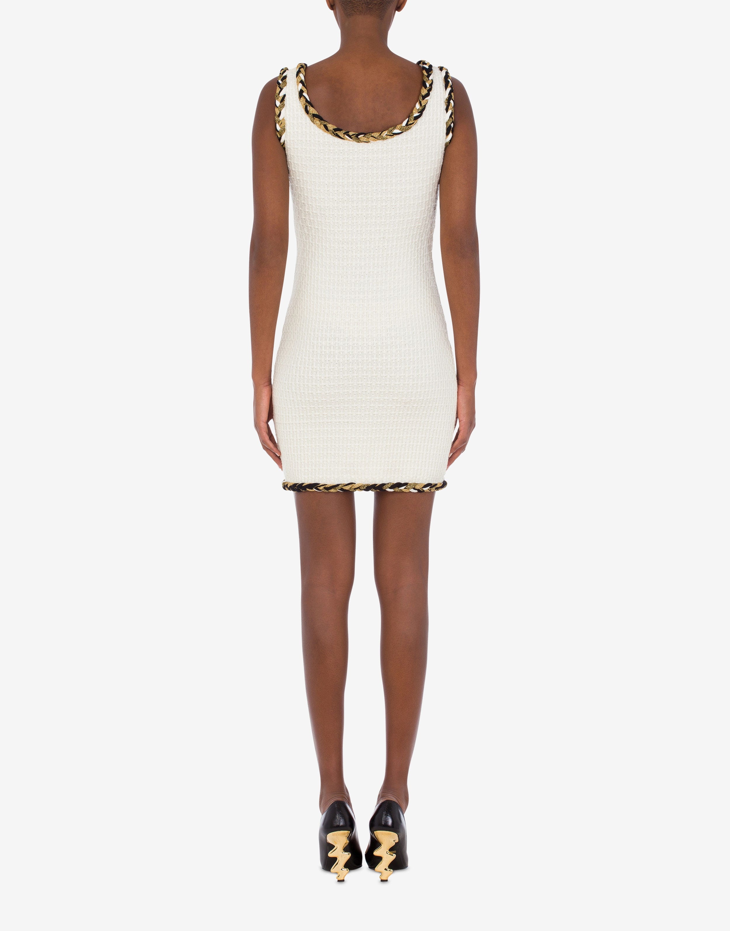 BRAIDED PIPING WOOL DRESS - 3