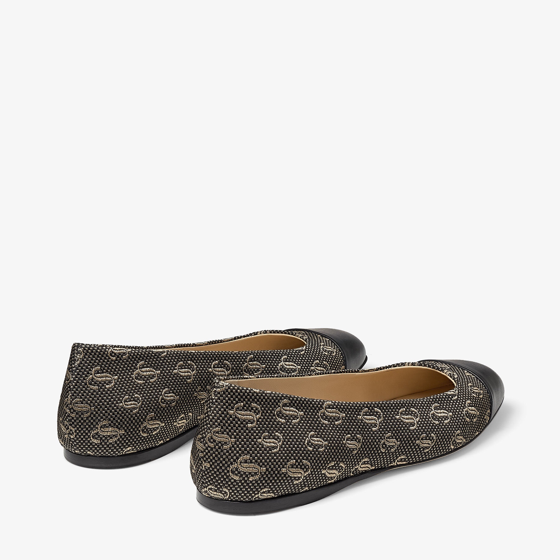 Watson Flat
Black and Gold Jacquard Lurex and Nappa Leather Flats - 3