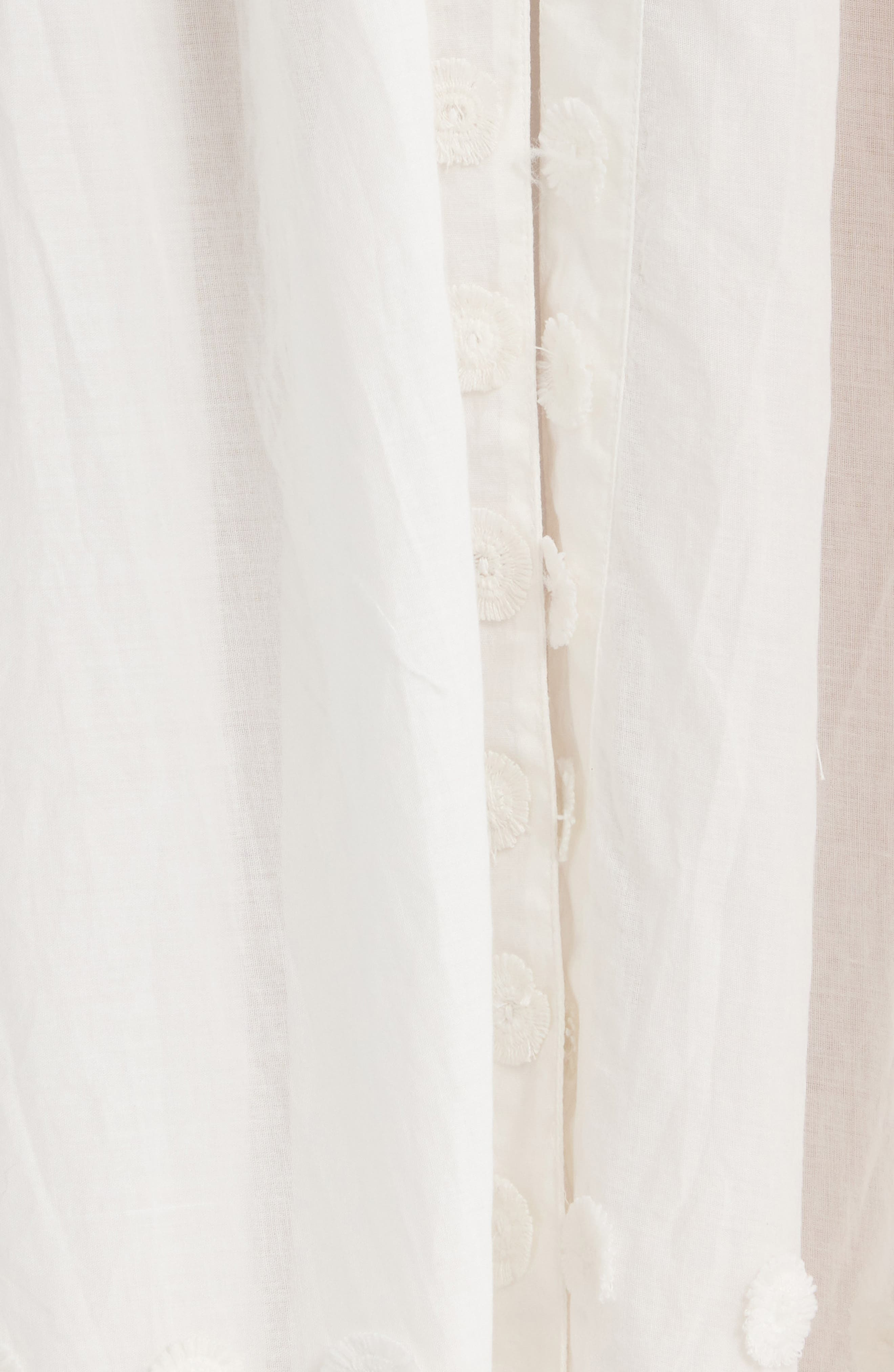 Ulla Johnson Emera Embroidered Tie Waist Long Sleeve Midi Dress in Pristine at Nordstrom - 5
