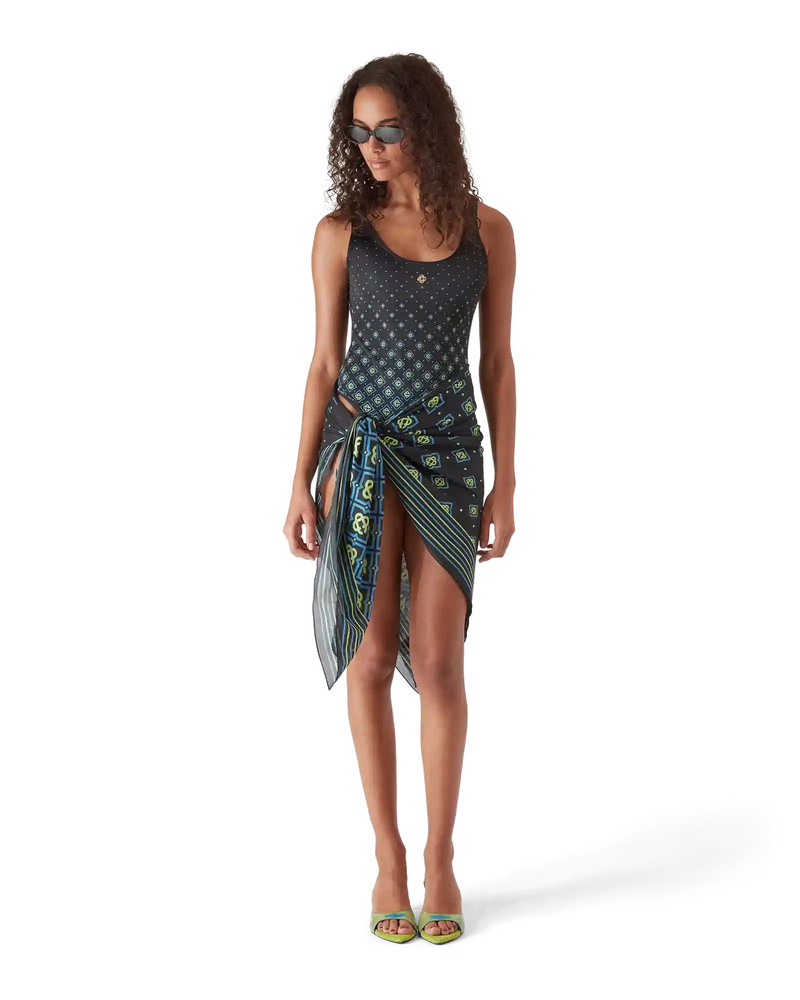 CASABLANCA Degrade Black Monogram Swimsuit outlook