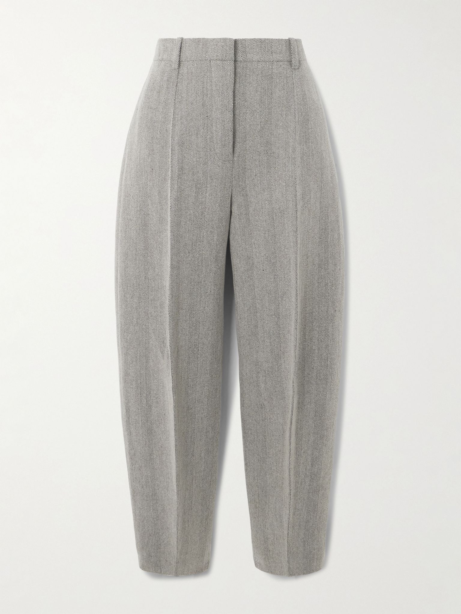 Dan cropped linen, wool and cashmere-blend tapered pants Gray - 1