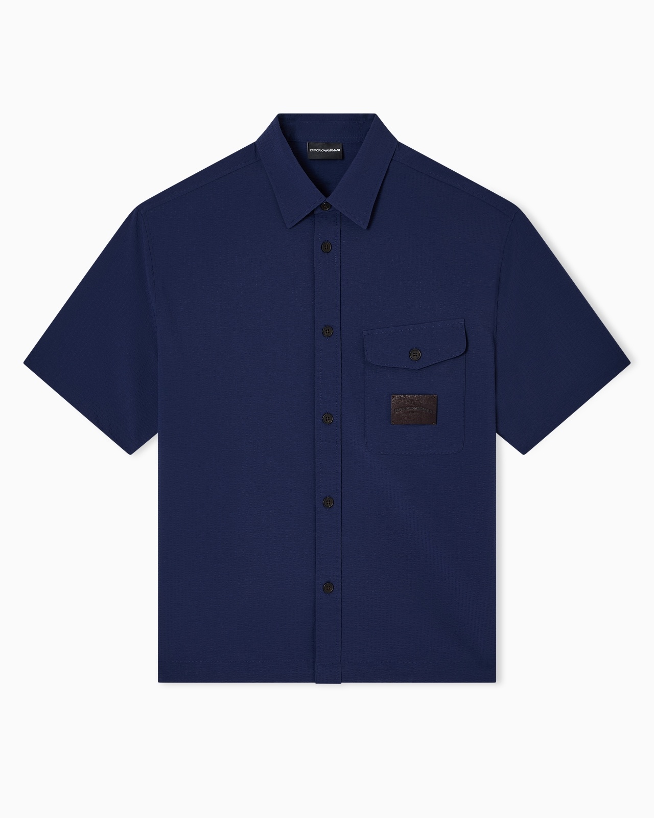 SHORT-SLEEVED OVERSIZED SHIRT IN NYLON SEERSUCKER - 1