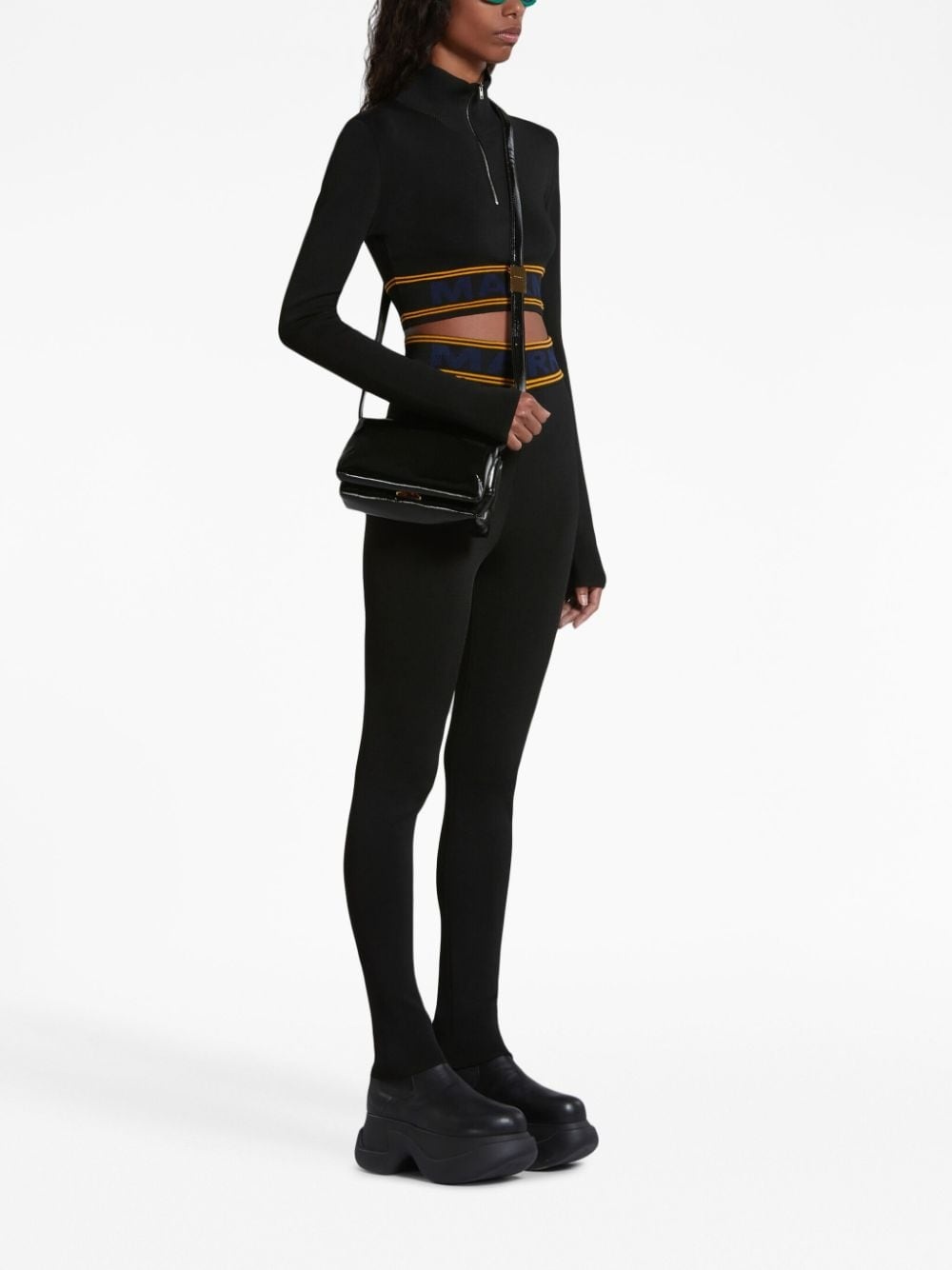 logo intarsia-knit cropped jumper - 2
