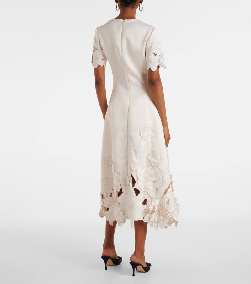 Caroline floral-appliqué midi dress 3