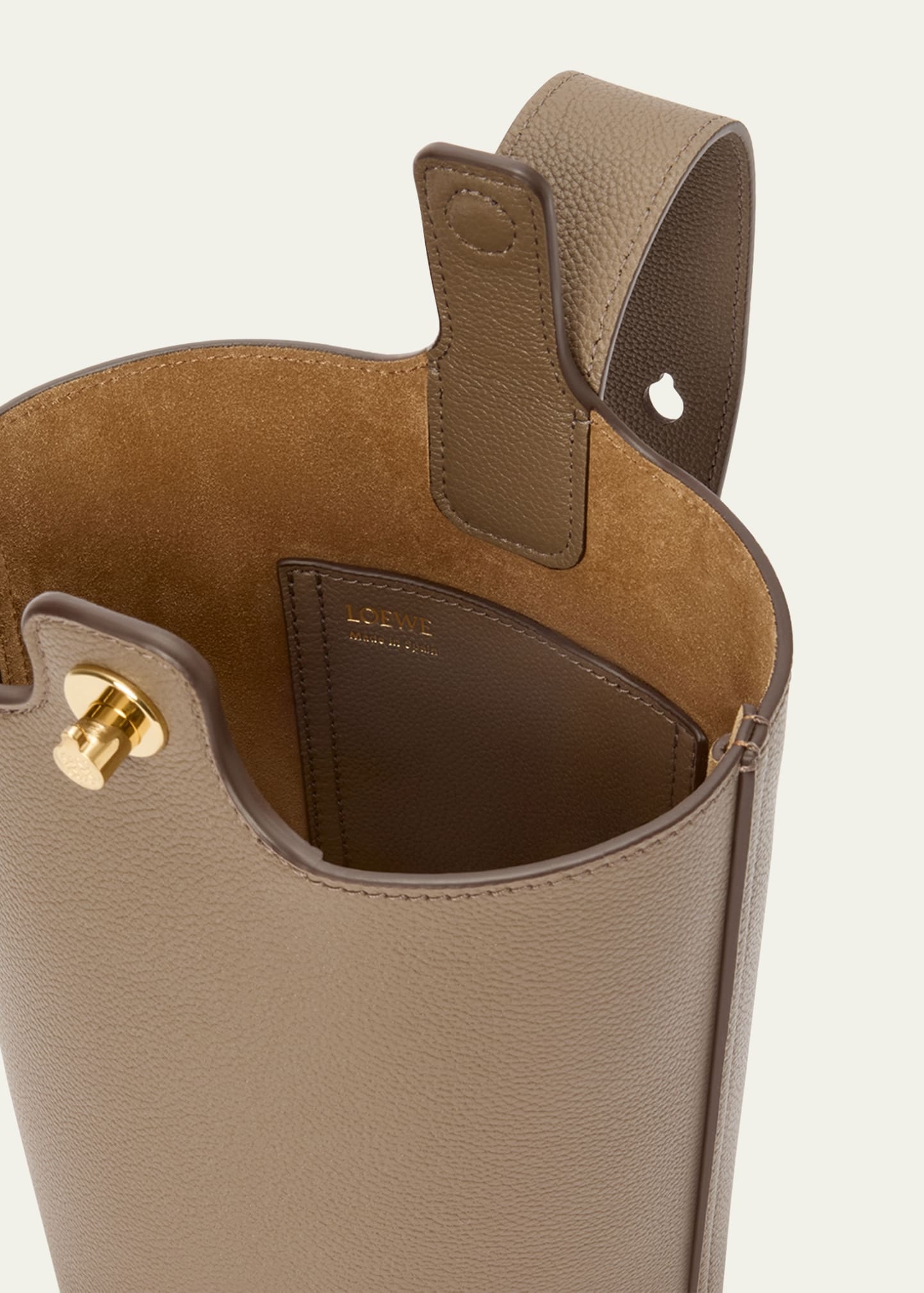 Pebble Mini Bucket Bag in Grain Leather - 4