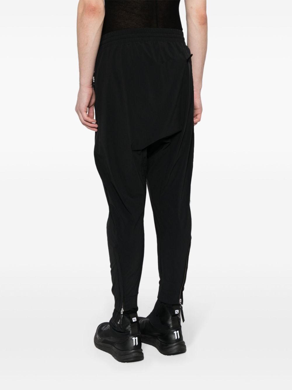 drop-crotch tapered track trousers - 4