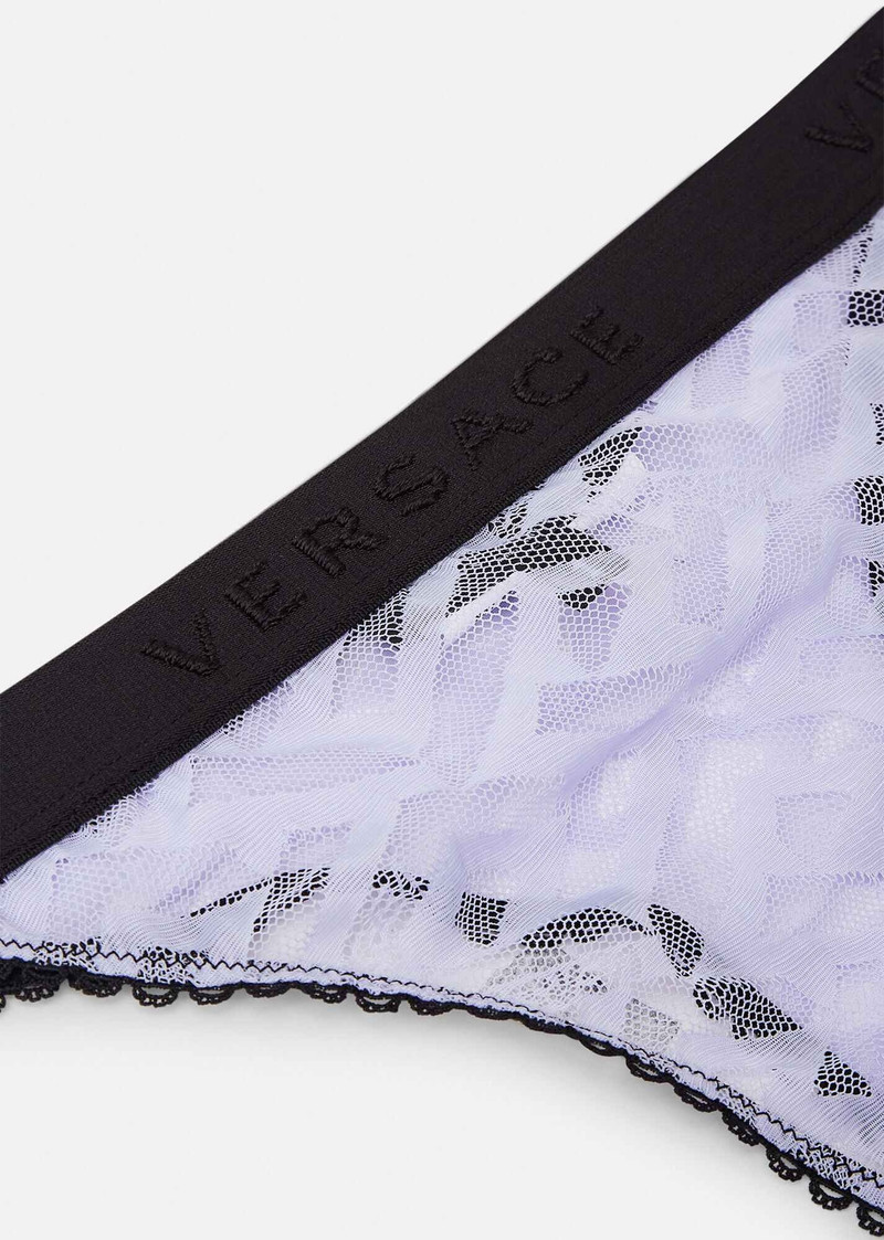 VERSACE La Greca Tulle Thong outlook