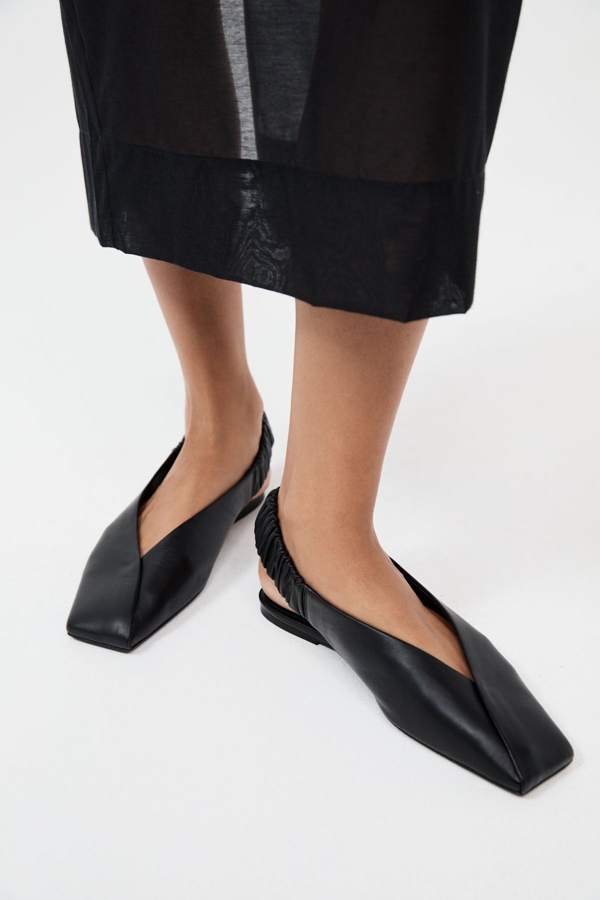 Envelope Sling Back Flat - Black - 2