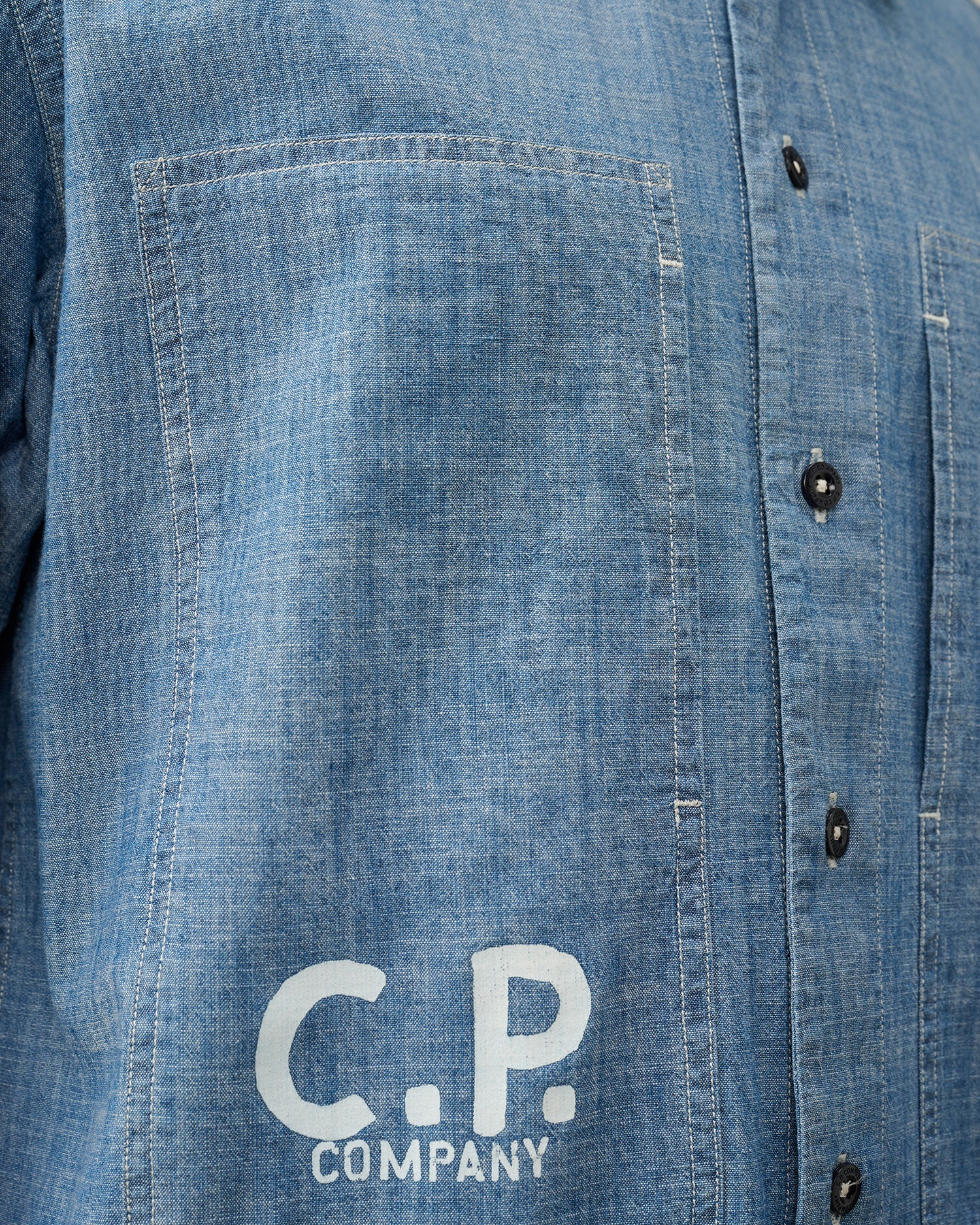 Chambray Short Sleeved Logo Shirt - 4