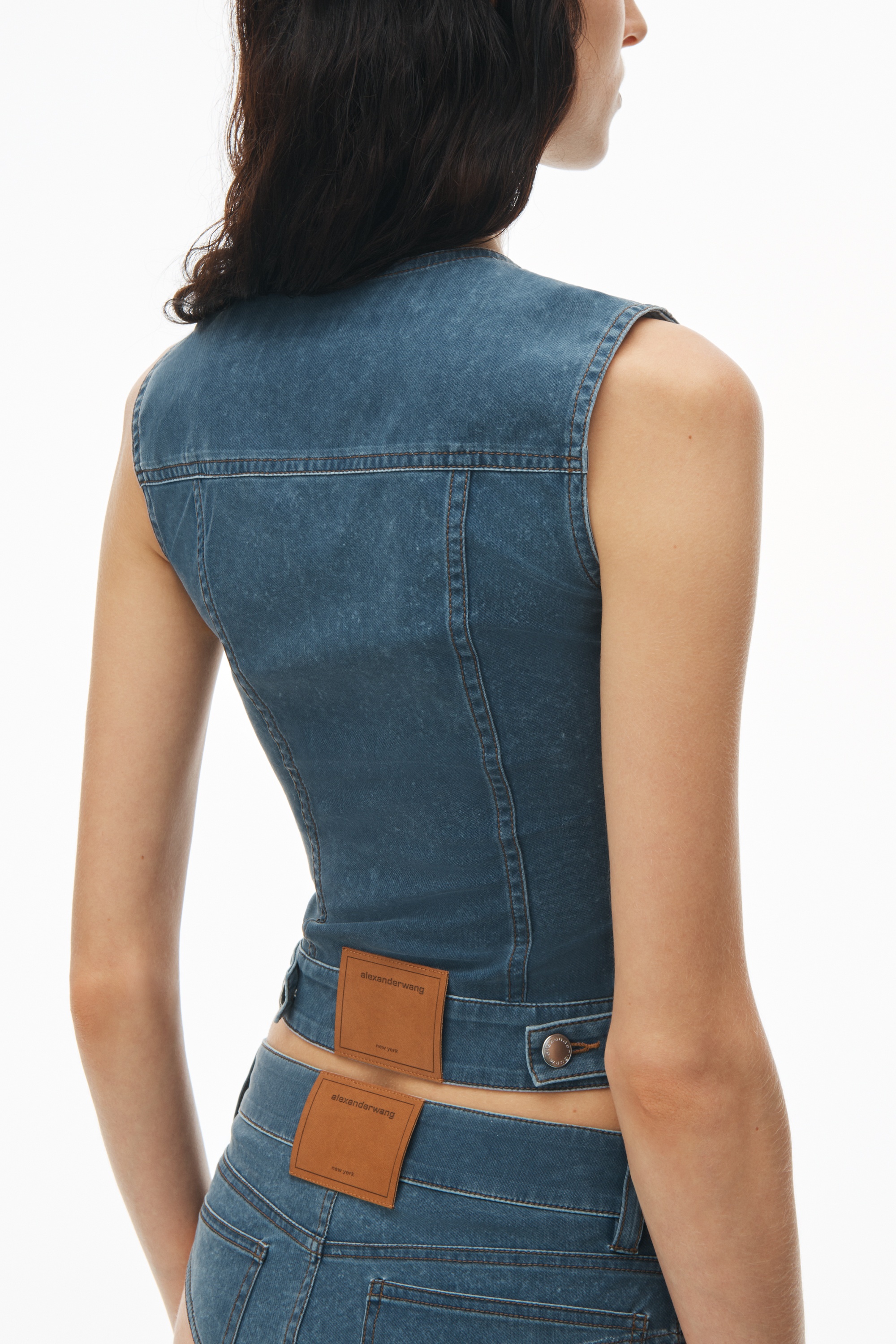 Vest in Denim Trompe-L'oeil - 5