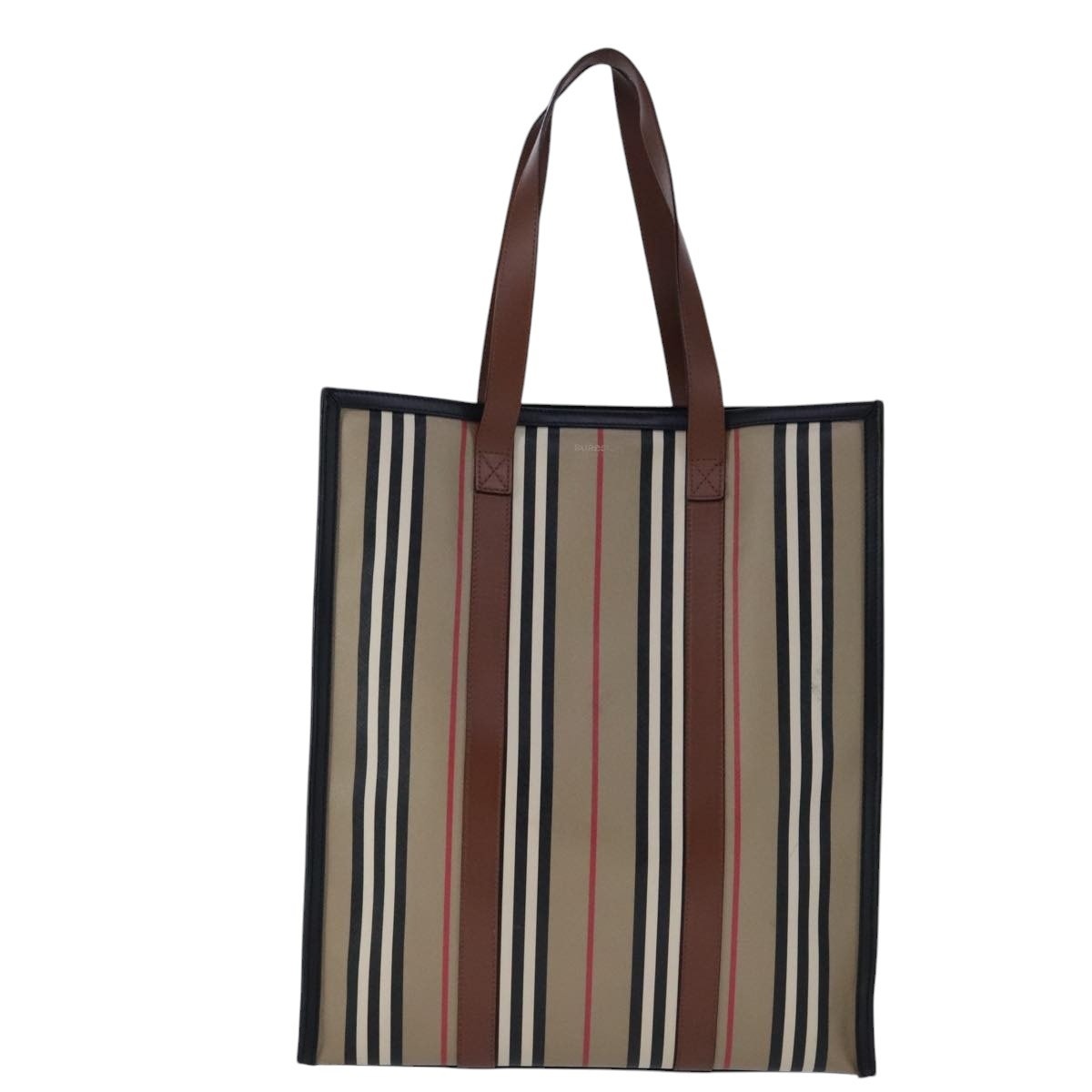 Burberry Nova Check Tote Bag Pvc Leather Beige - 2