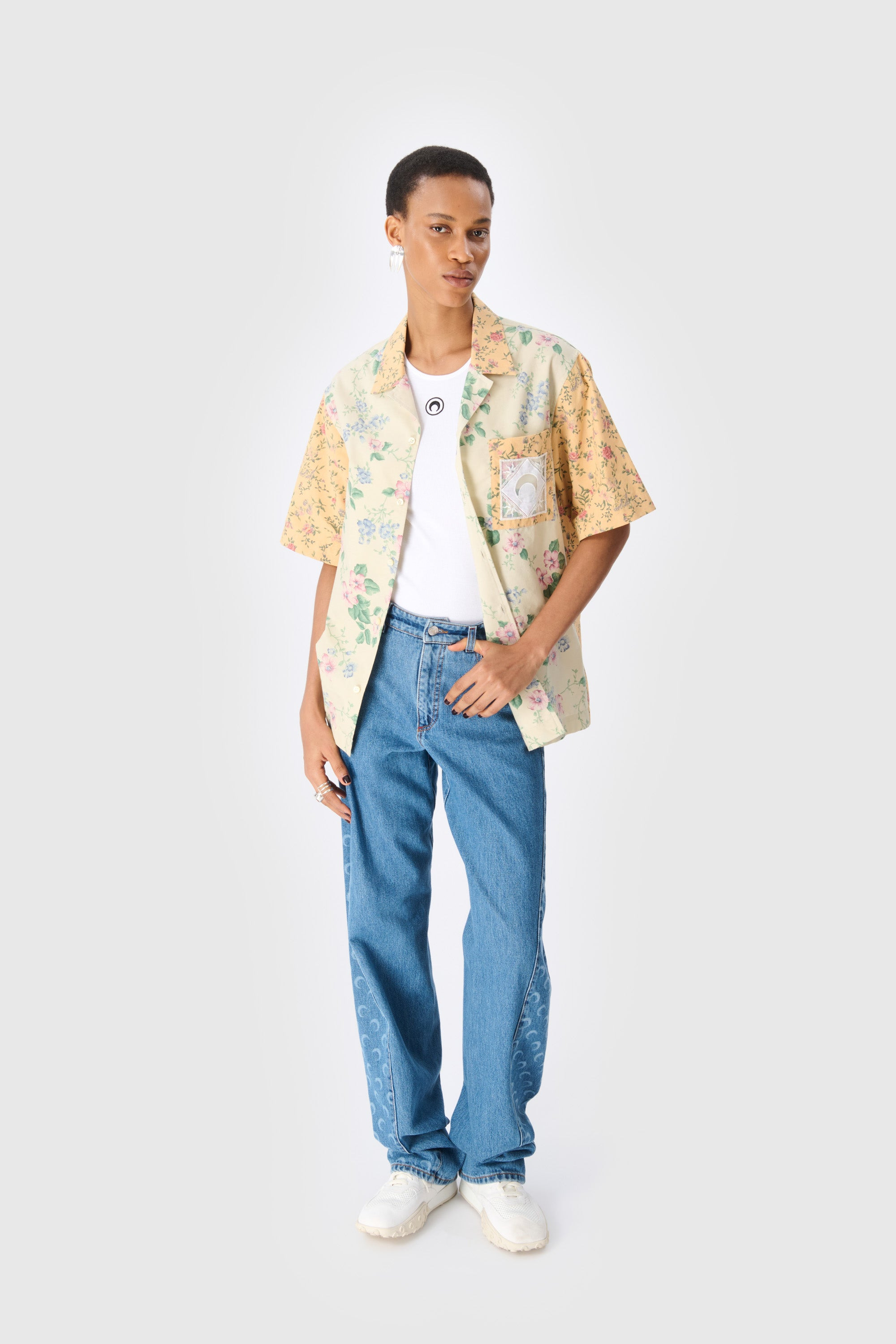 Moon Laser Denim Curved Jeans - 5