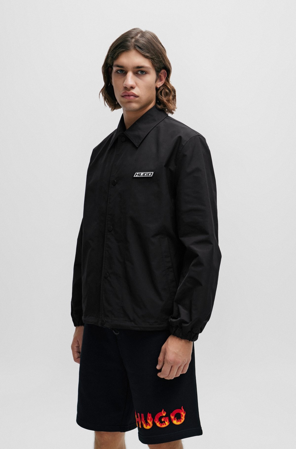 WATER-REPELLENT COACH JACKET WITH LOGO BADGE - 2