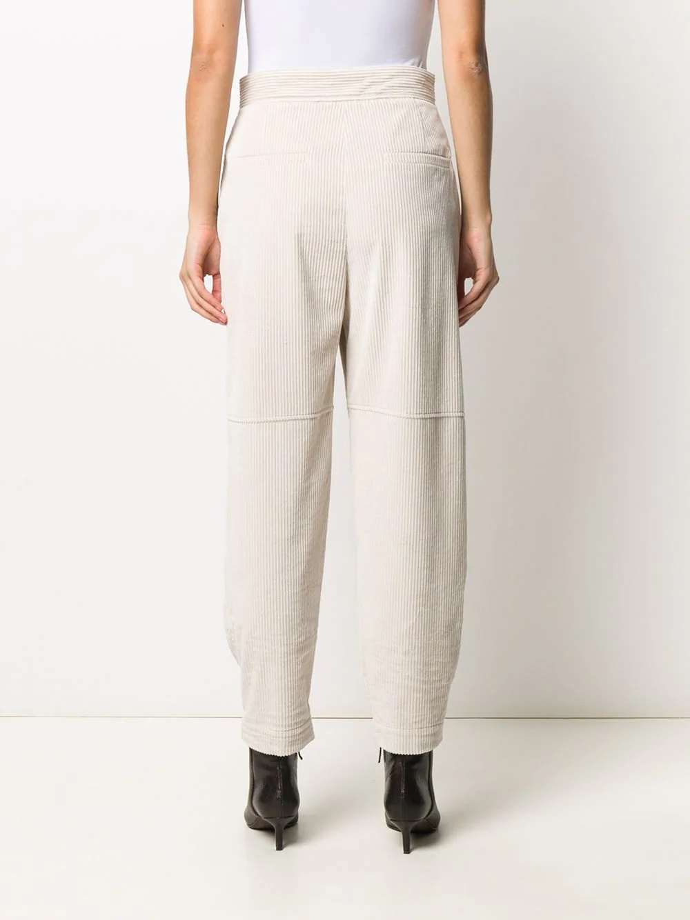 tapered leg corduroy trousers - 4