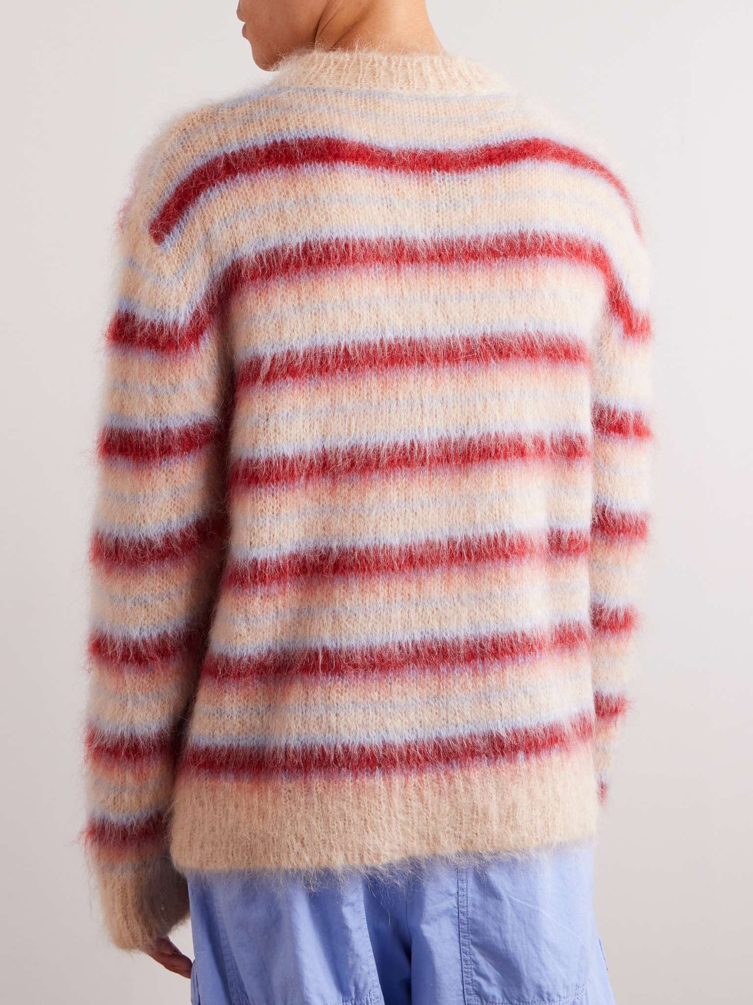 Striped Mohair-Blend Sweater - 3