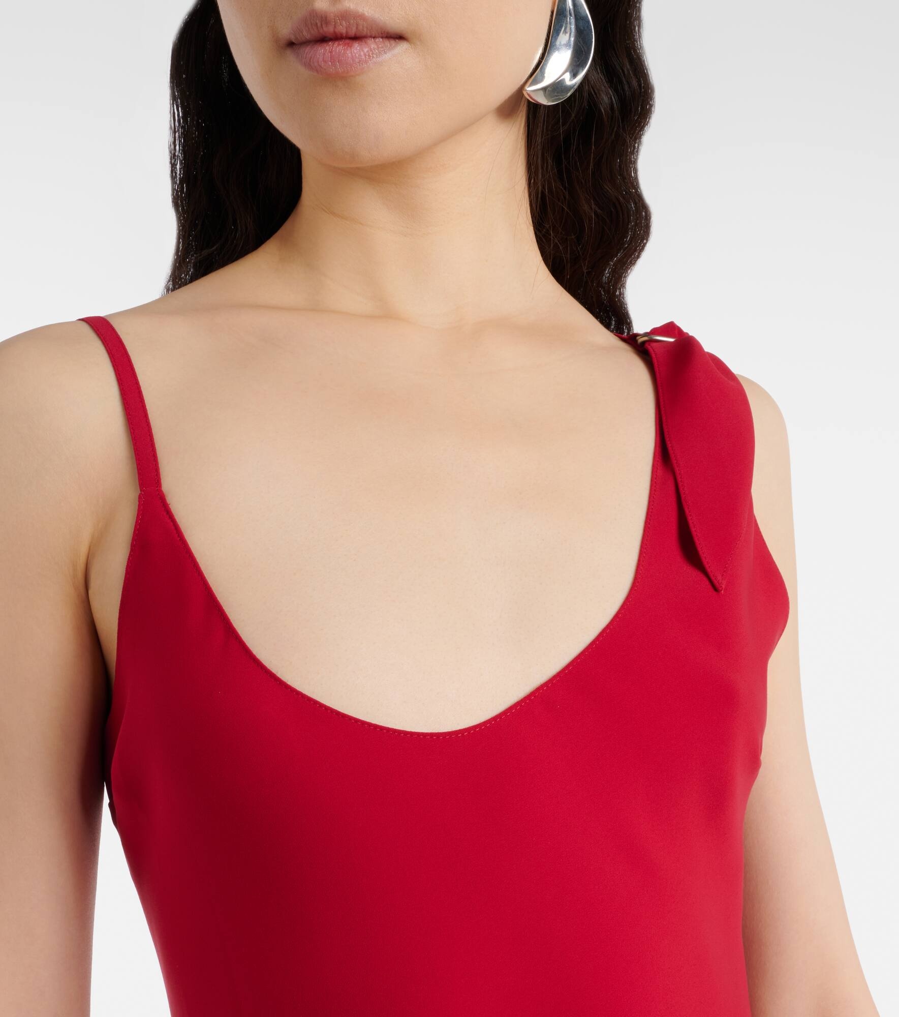 Scarf-detail asymmetric minidress - 4