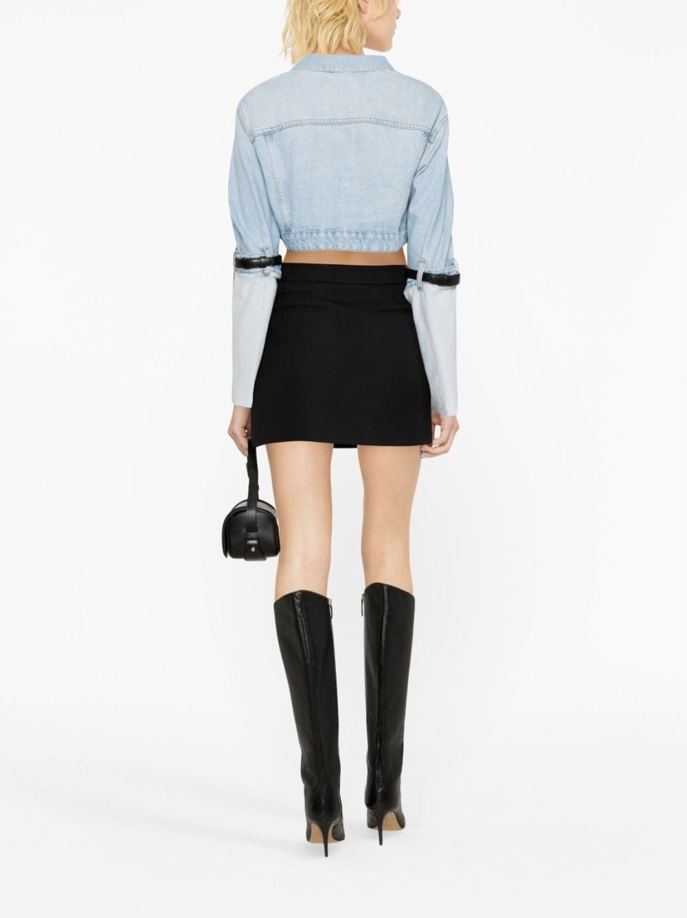 cropped denim jacket - 3