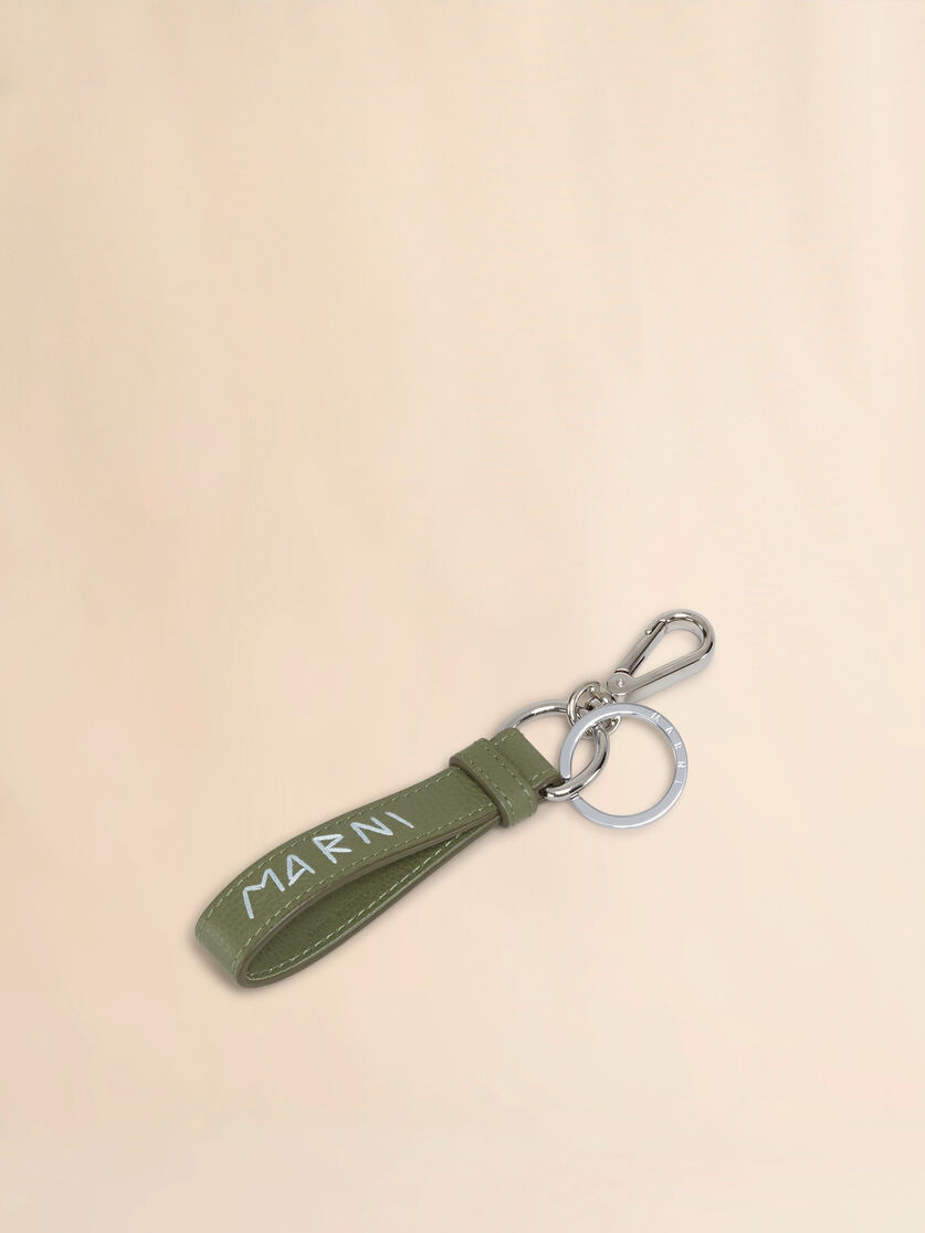 GREEN LEATHER KEYRING WITH MARNI MENDING EMBROIDERY - 3