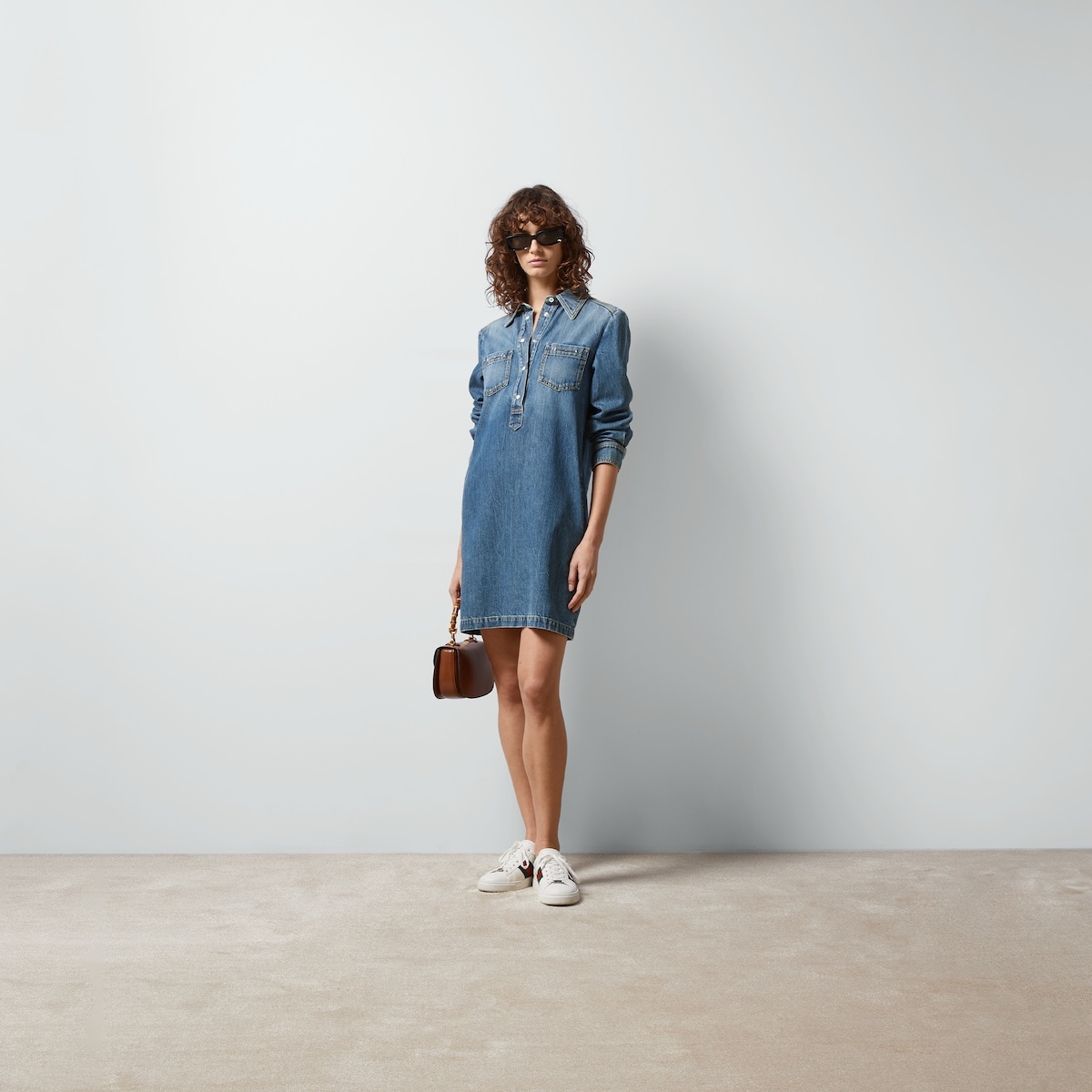 Organic denim dress with Horsebit - 2