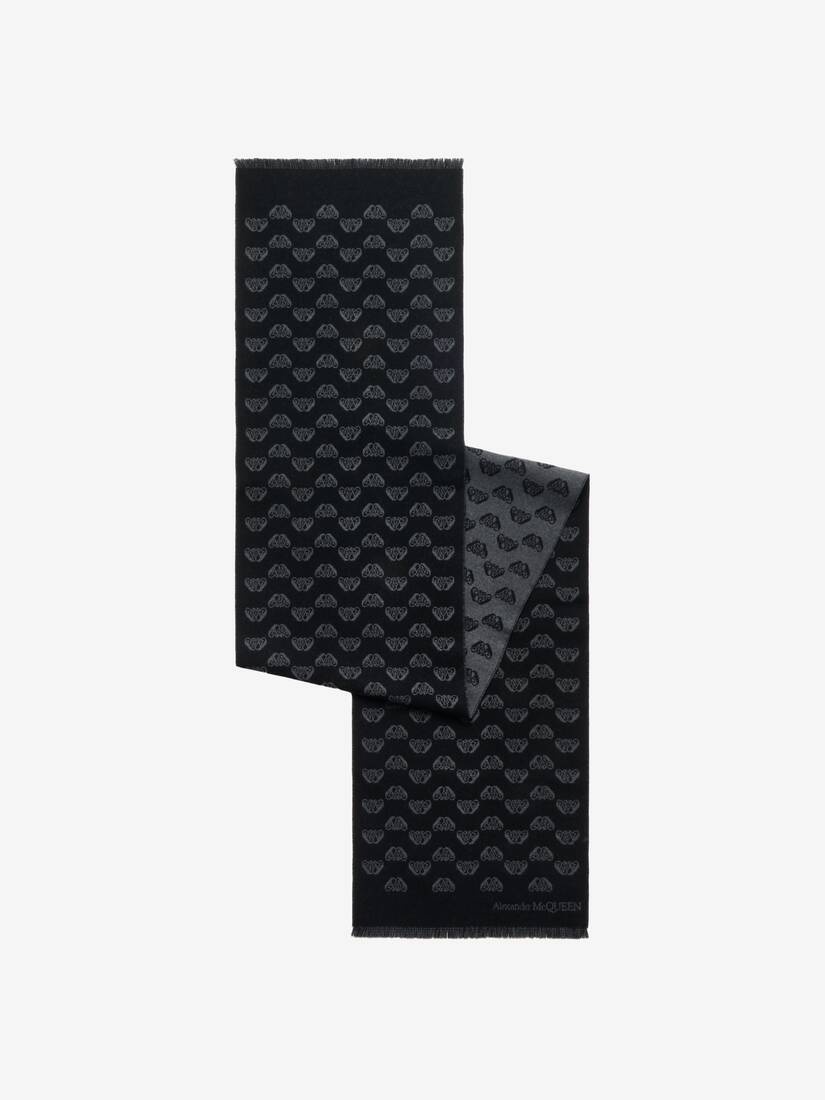 Men's Up-and-down Seal Logo Scarf in Black/dark Grey - 3