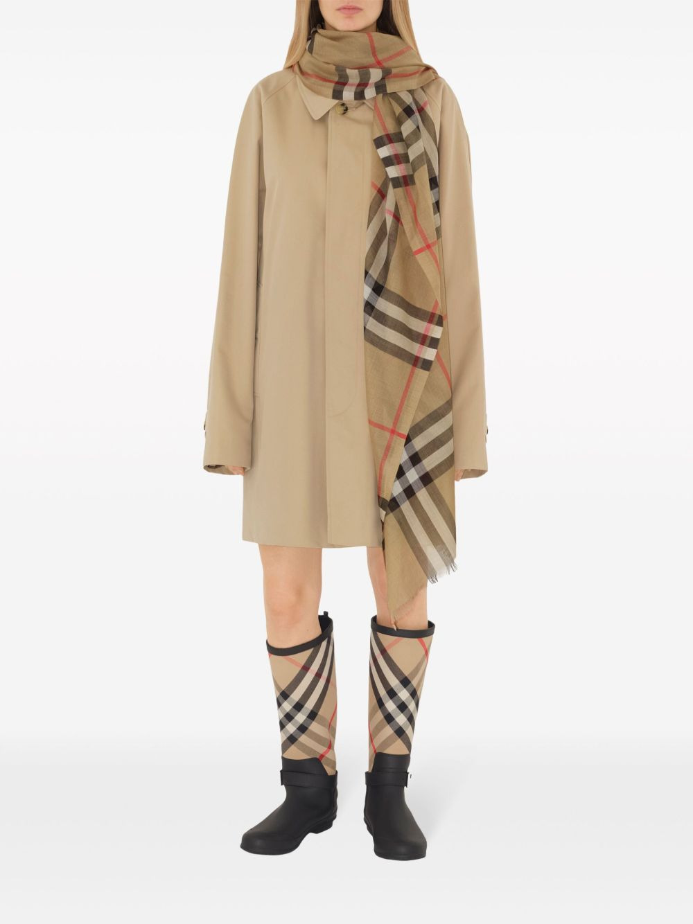 Burberry Women Giant Check Wool And Silk Scarf - 3