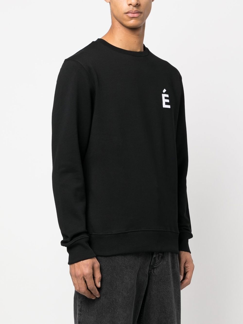 logo-print crew neck sweatshirt - 3