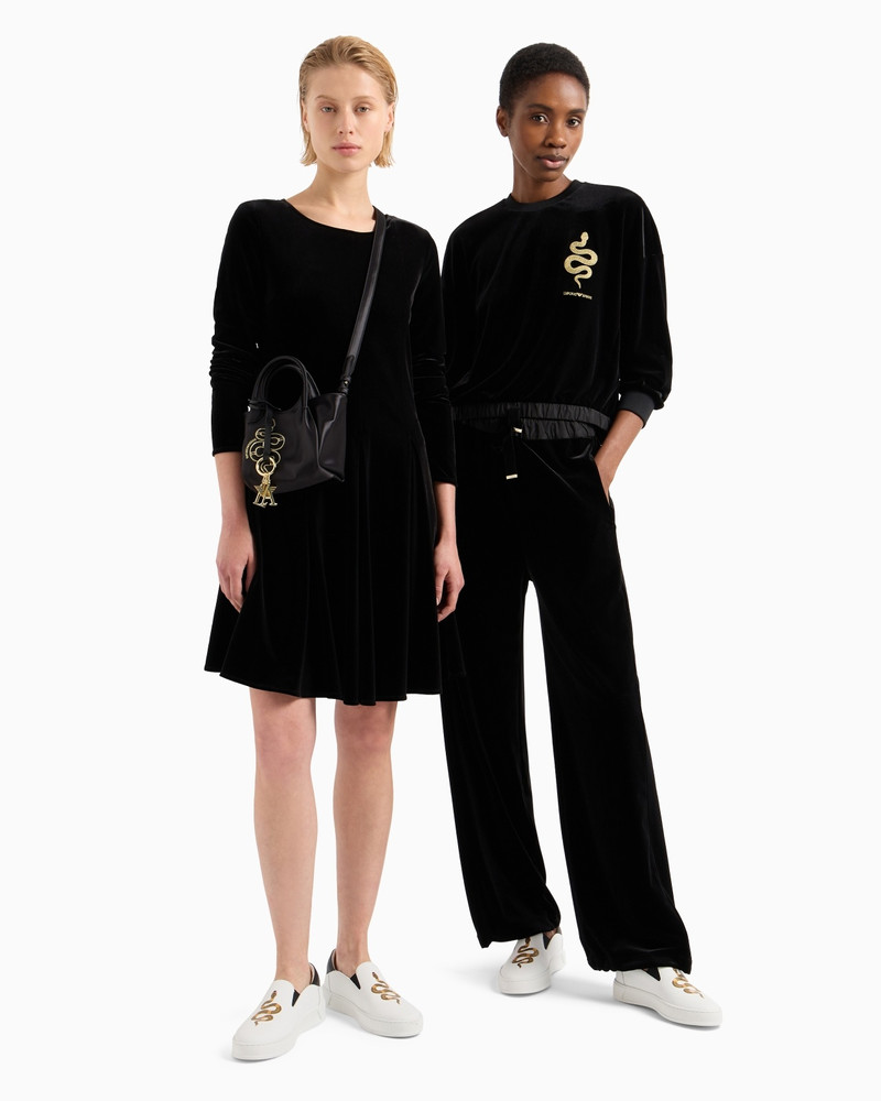 EMPORIO ARMANI CHENILLE SWEATSHIRT WITH LUNAR NEW YEAR EMBROIDERY outlook