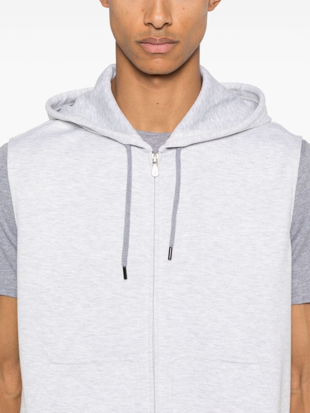 Sleeveless Cardigan Sweatshirt - 5