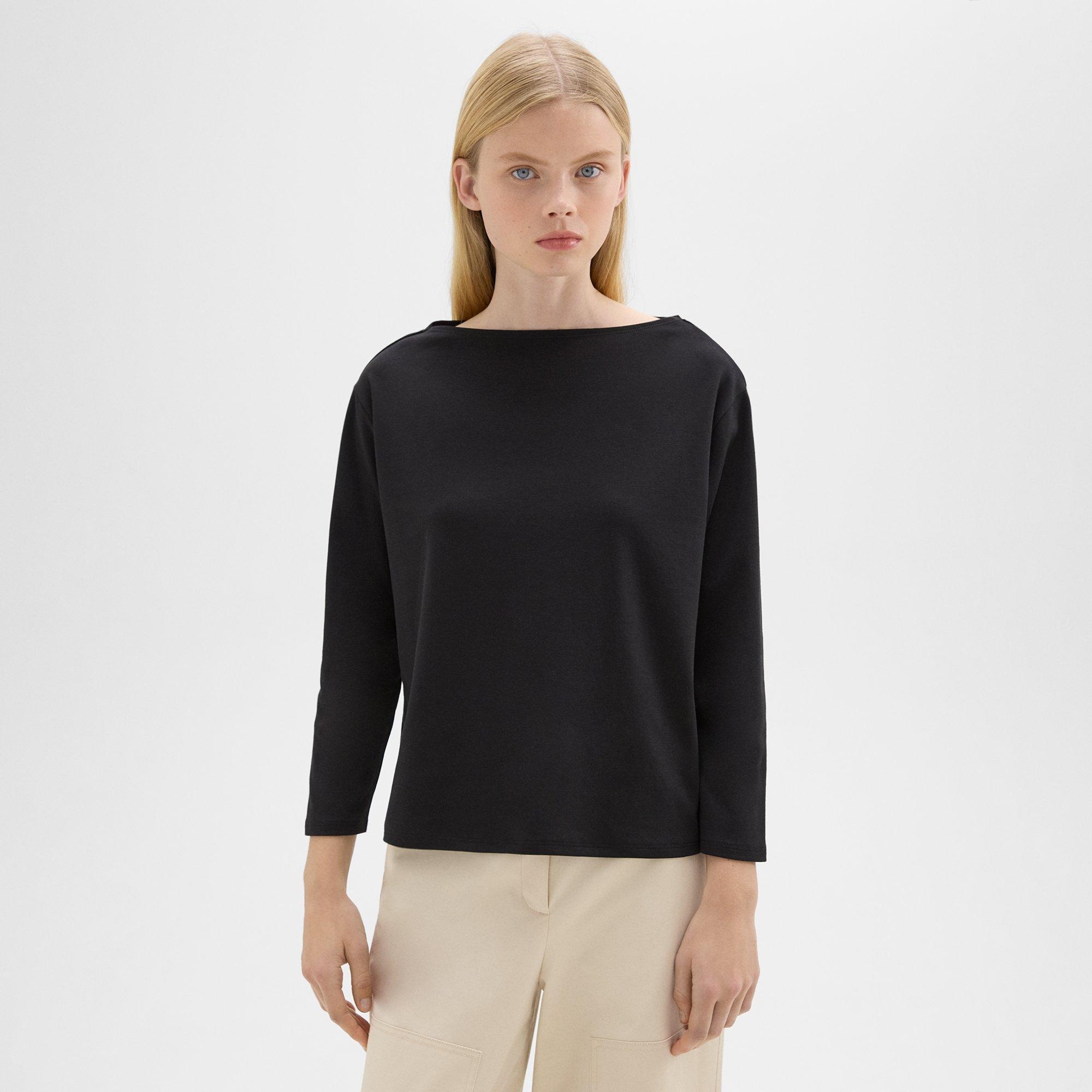 Boat Neck Tee in Cotton Jersey - 2