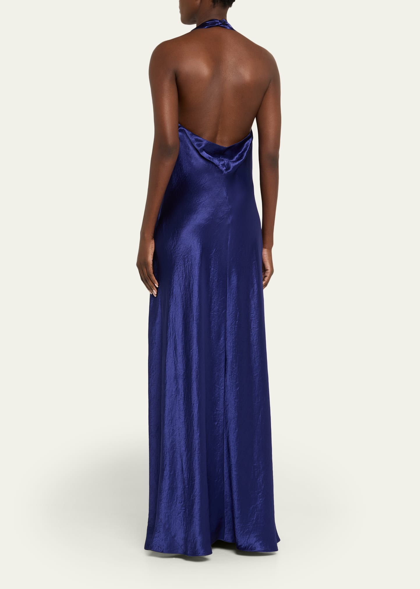 Satin Cowl-Neck Maxi Dress - 3