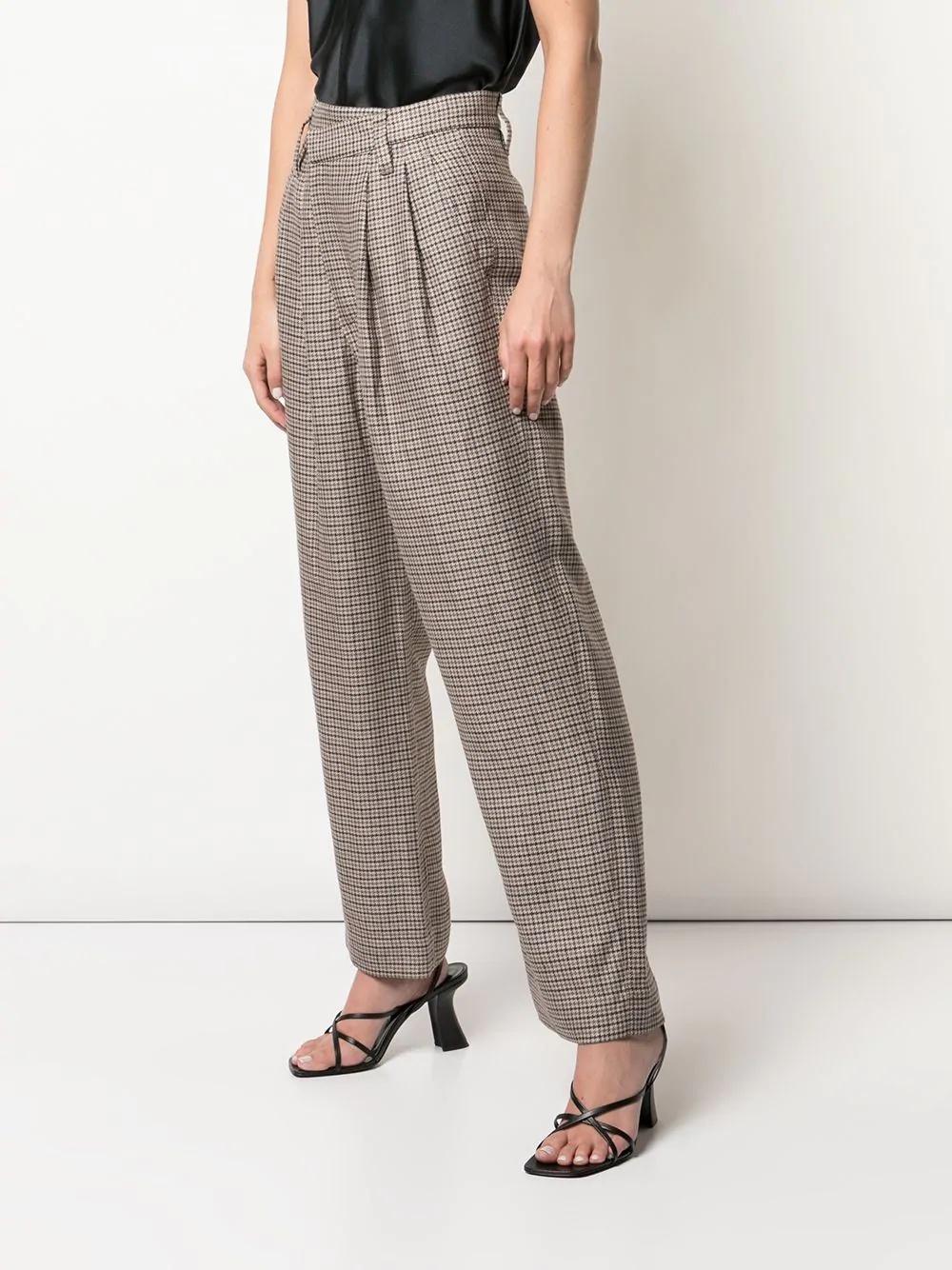 houndstooth check twist trousers - 3