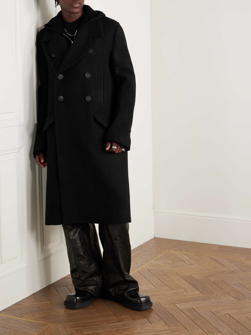 Rick Owens Officer Double-Breasted Melton Virgin Wool Coat outlook