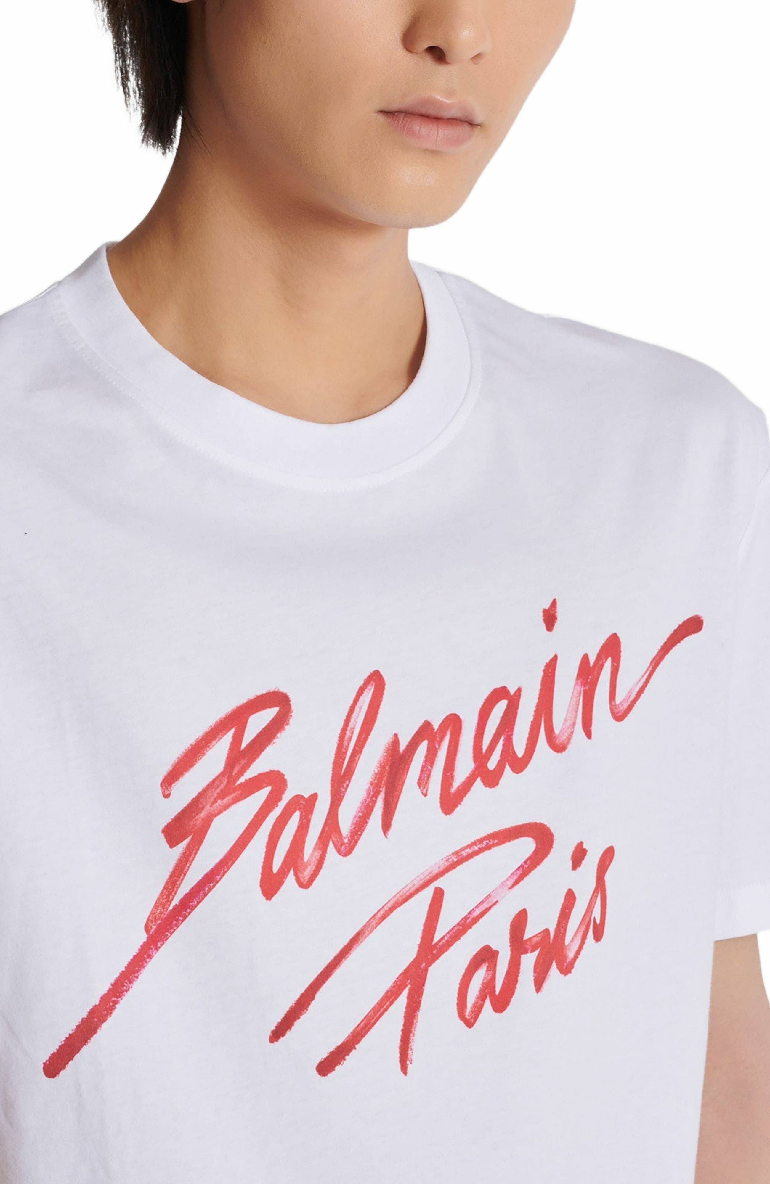 T-shirt with Balmain Lipstick print in Red at Nordstrom - 6