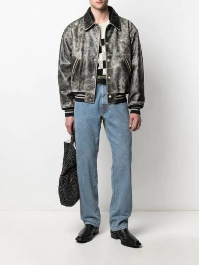 Diesel distressed bomber jacket outlook