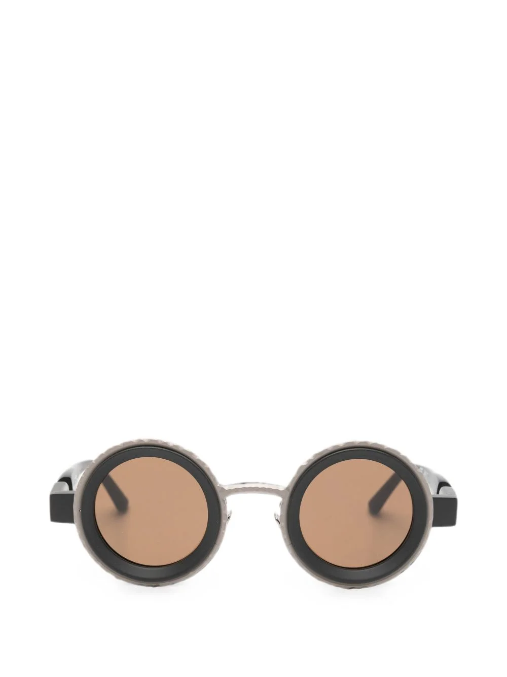 round-frame textured sunglasses - 1