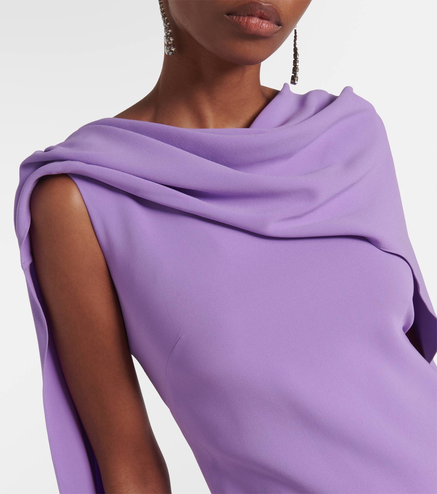 Caped silk-blend georgette gown - 4